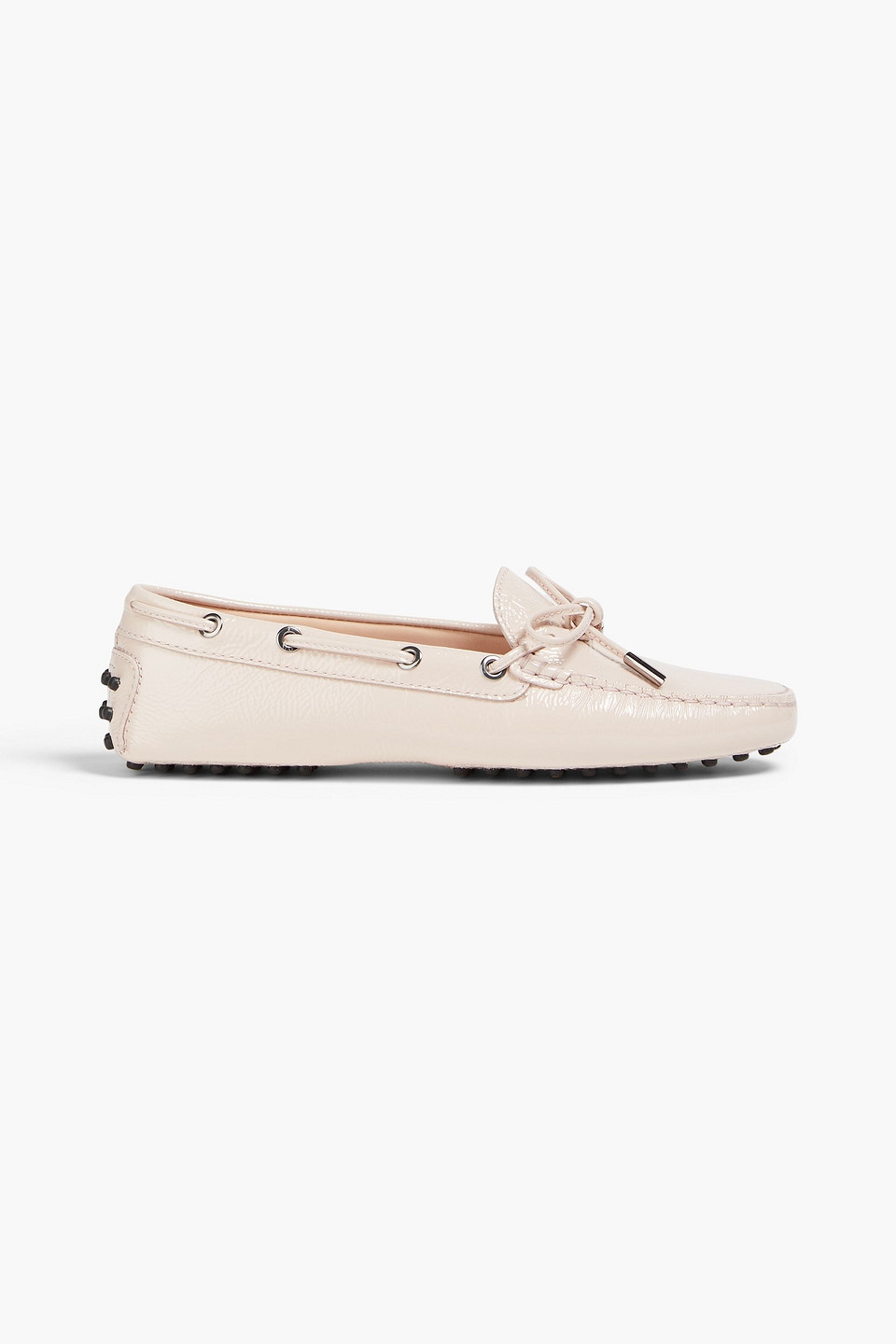 Tod's - Bow-detailed patent-leather loafers - Pink - EU 35.5