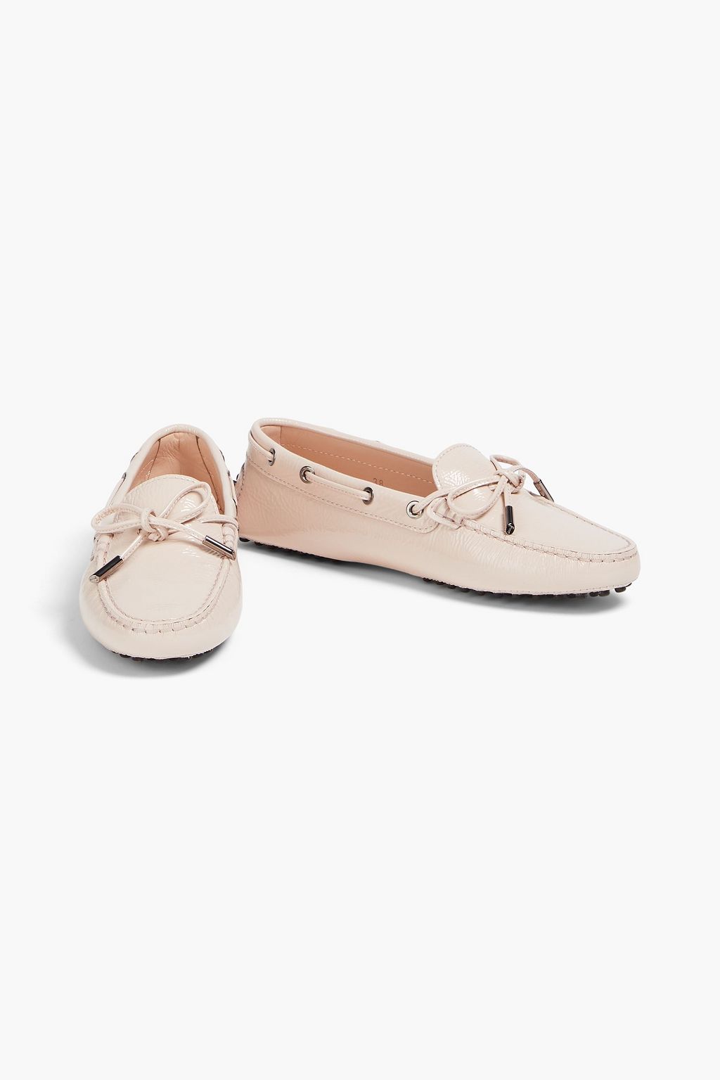 TOD'S حذاء لوفر Heaven Laccetto من الجلد اللامع المجعد