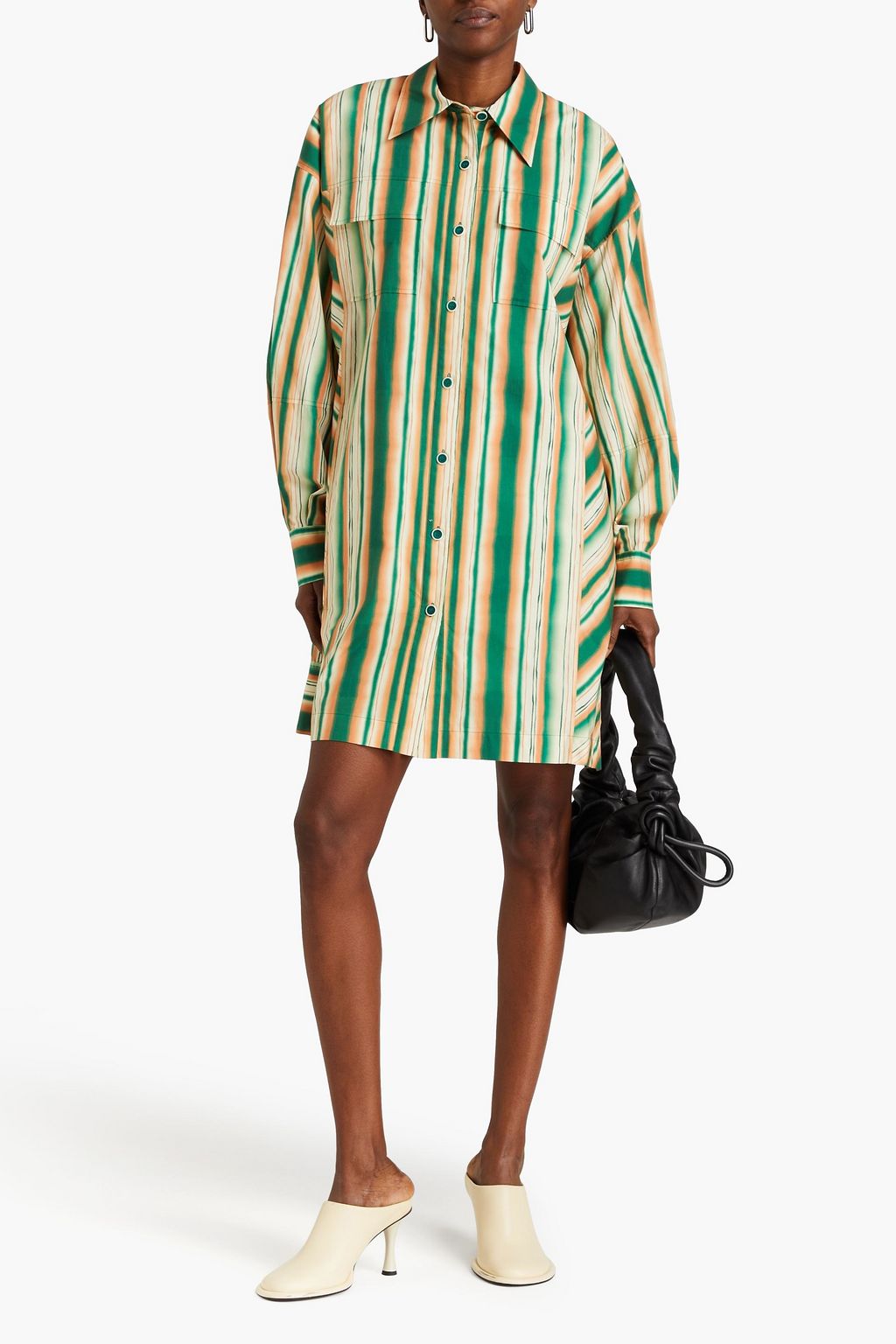 3.1 PHILLIP LIM 스트라이프 코튼 포플린 미니 셔츠 드레스