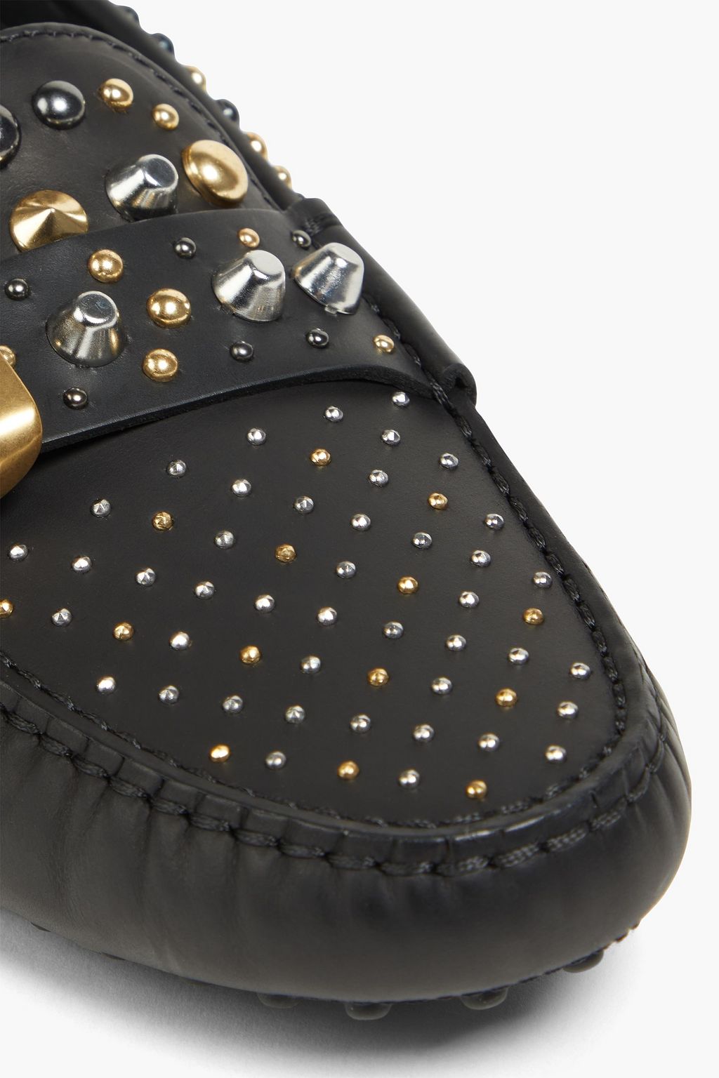 TOD'S حذاء لوفر "غومينو" من الجلد مزيّن بدبابيس معدنية