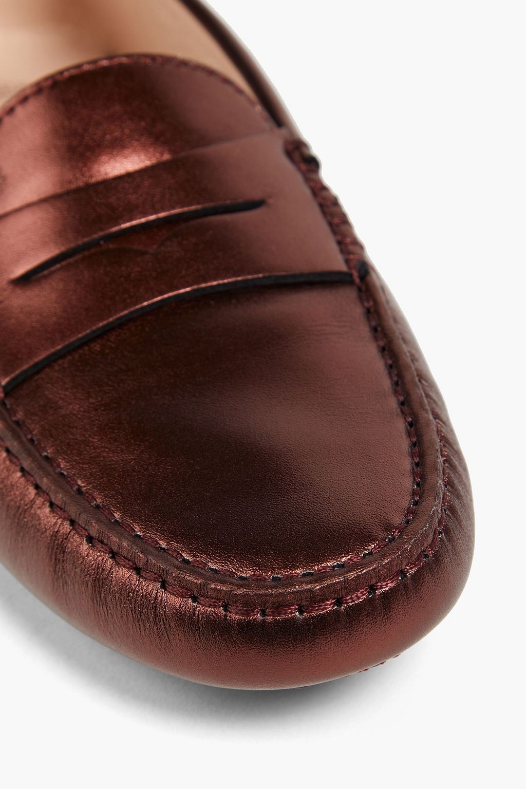 TOD'S Metallic leather loafers