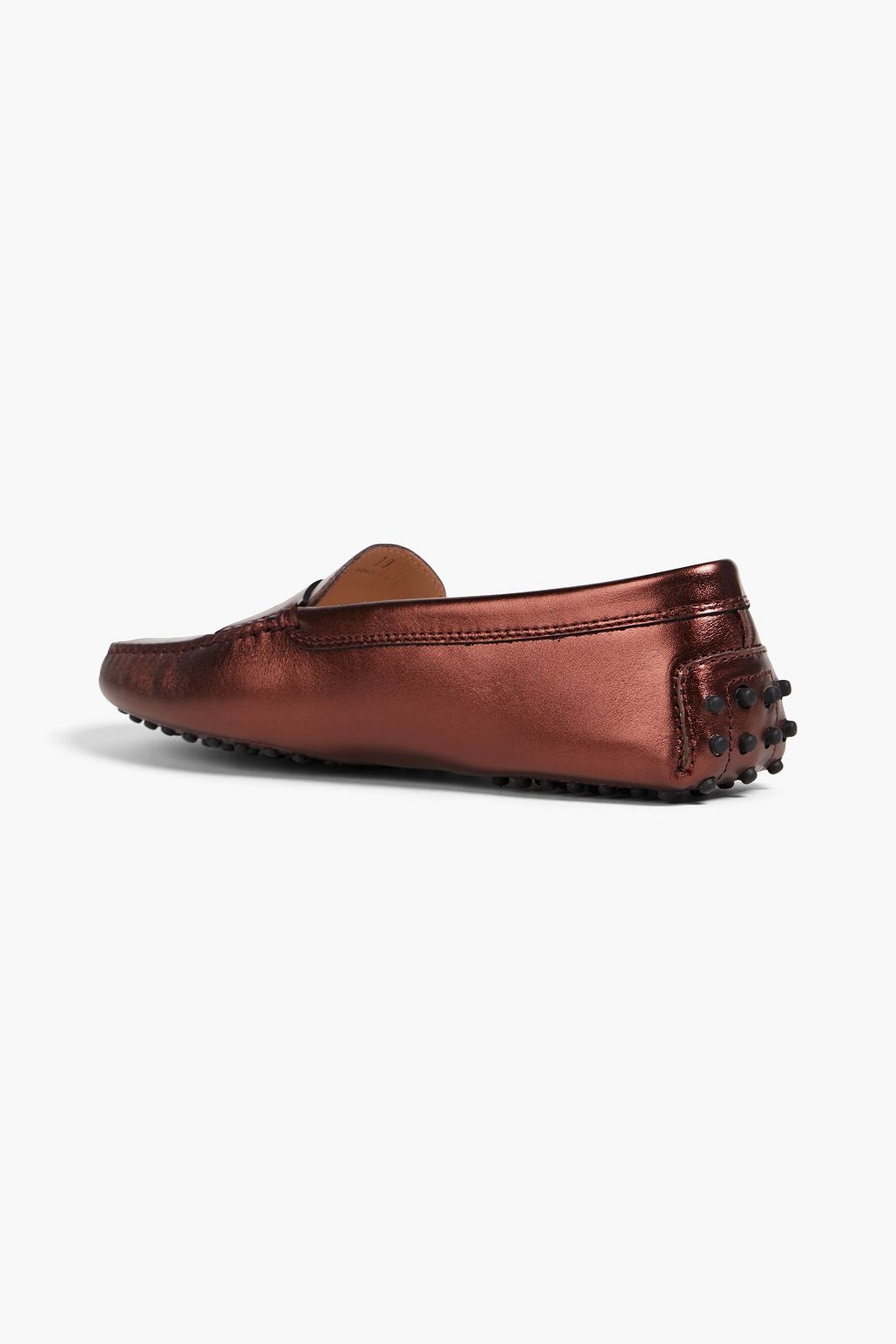 TOD'S Metallic leather loafers