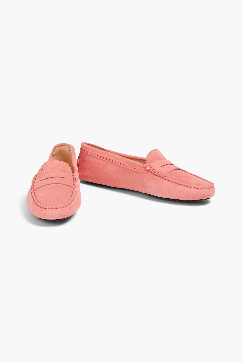 Tod's Loafers Aus Veloursleder In Pfirsichfarben