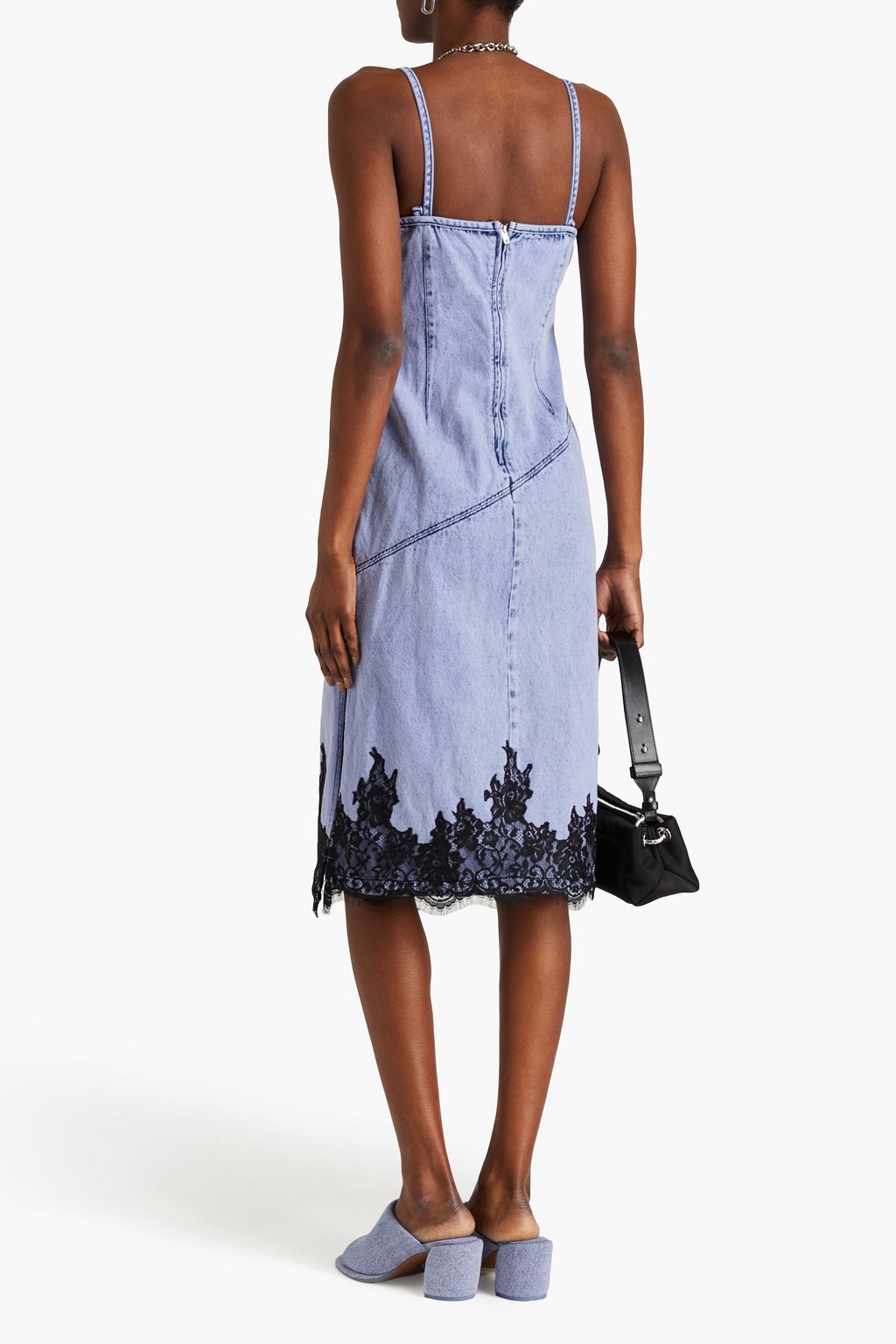 3.1 PHILLIP LIM Lace-trimmed denim midi dress