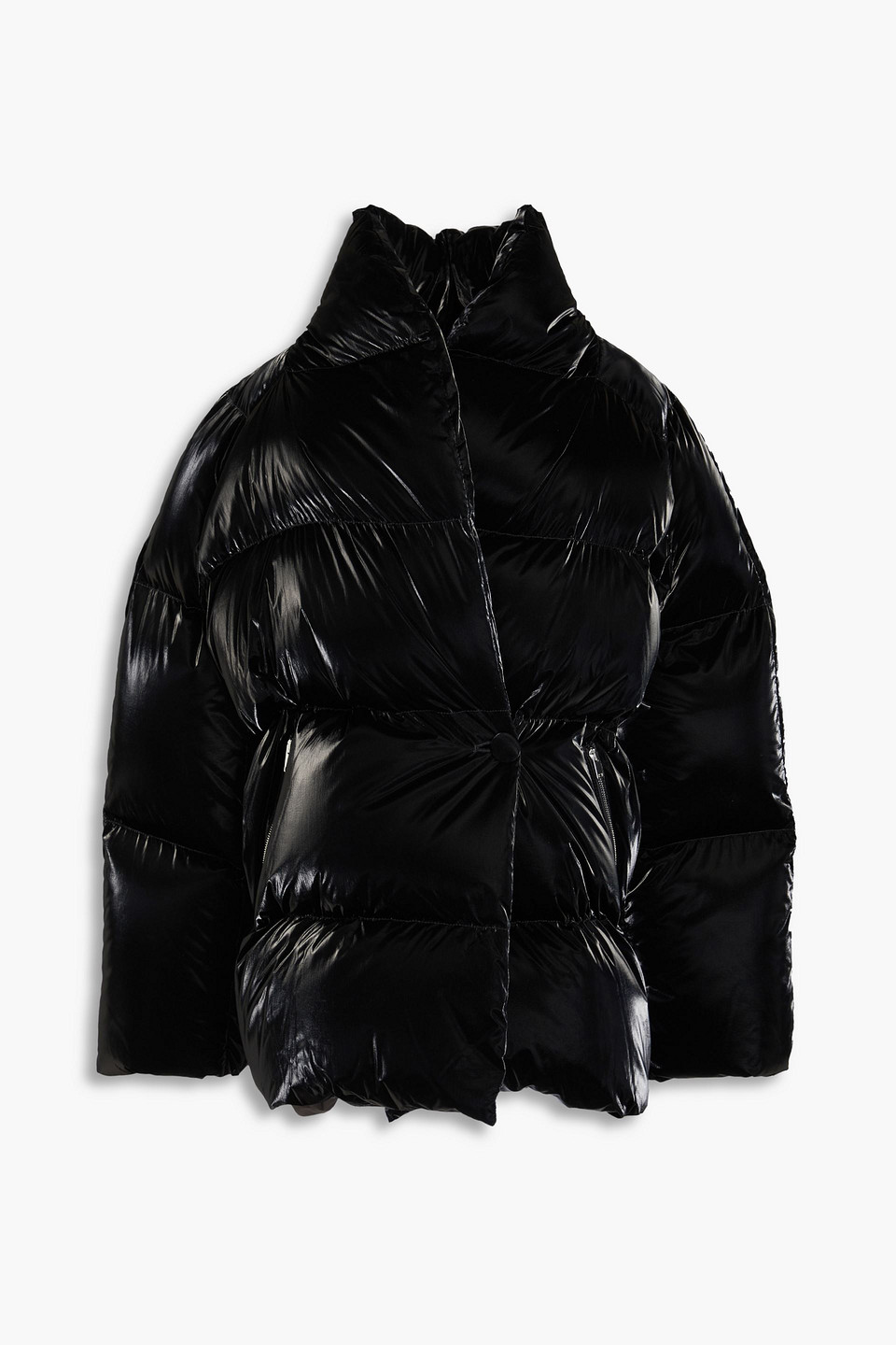 Khaite Mott Taffeta Down Coat In Black