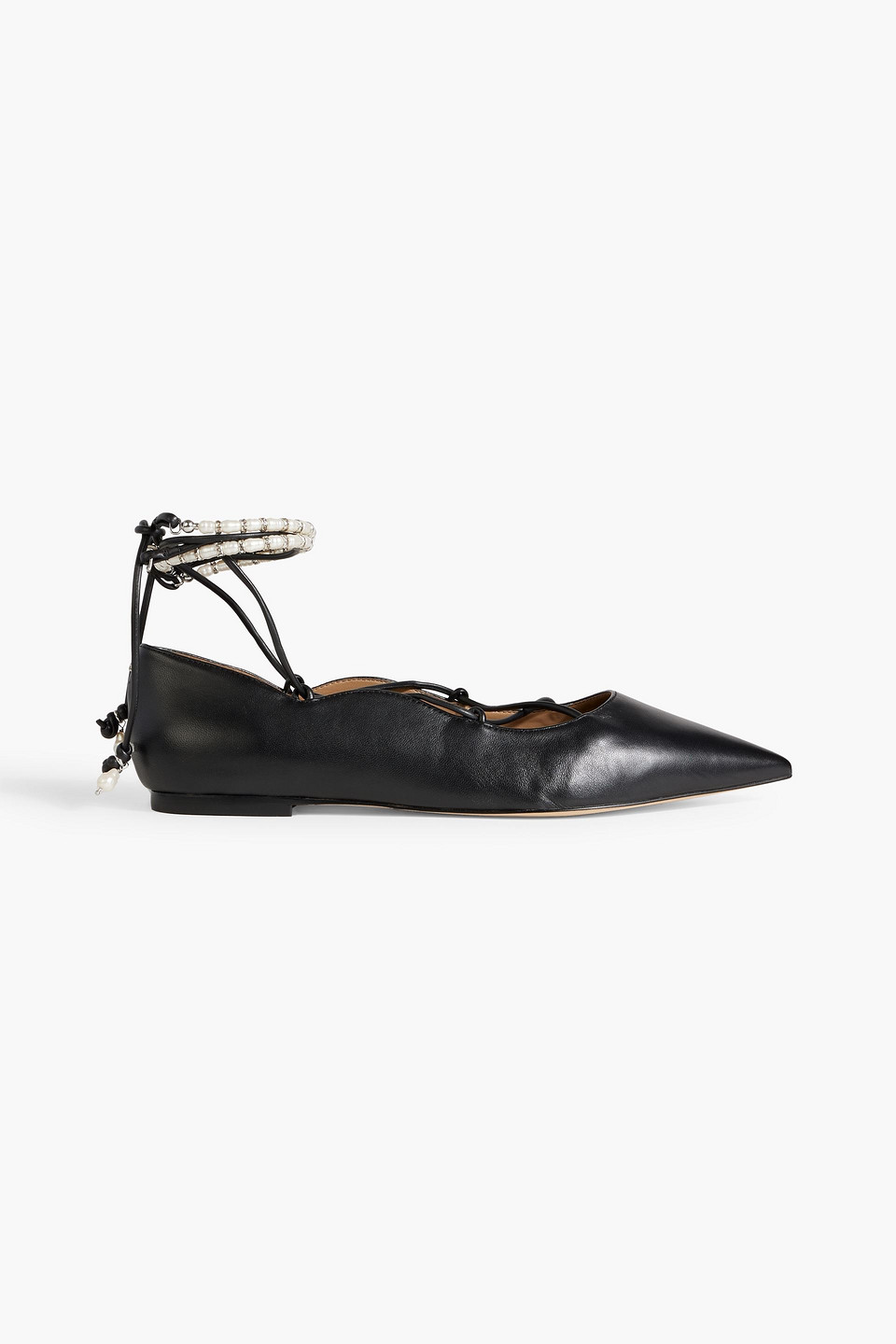 Sam Edelman Winslet Womens Leather Lace-up Ballet Flats In Black