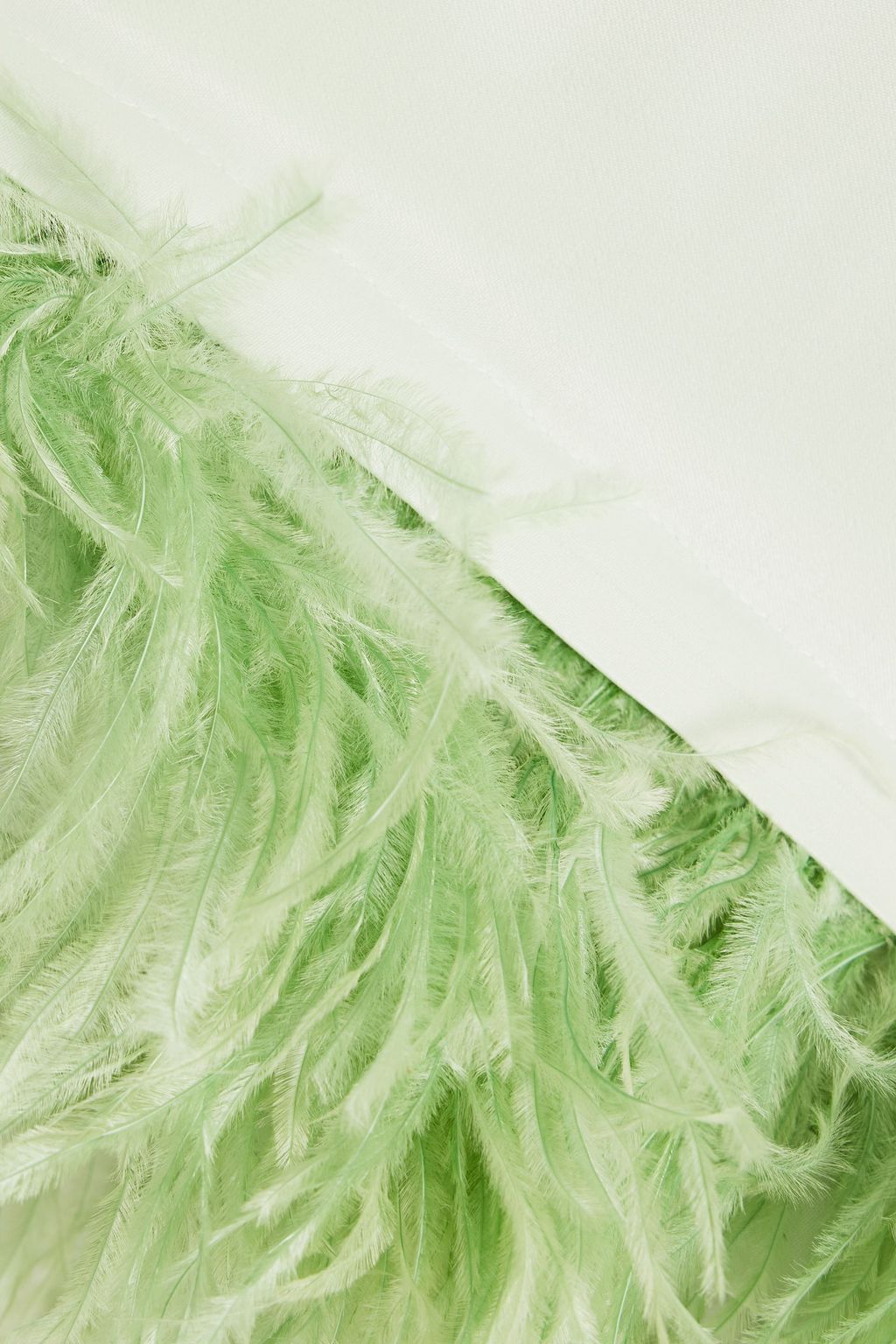 SLEEPER Party feather-trimmed crepe de chine pajama pants