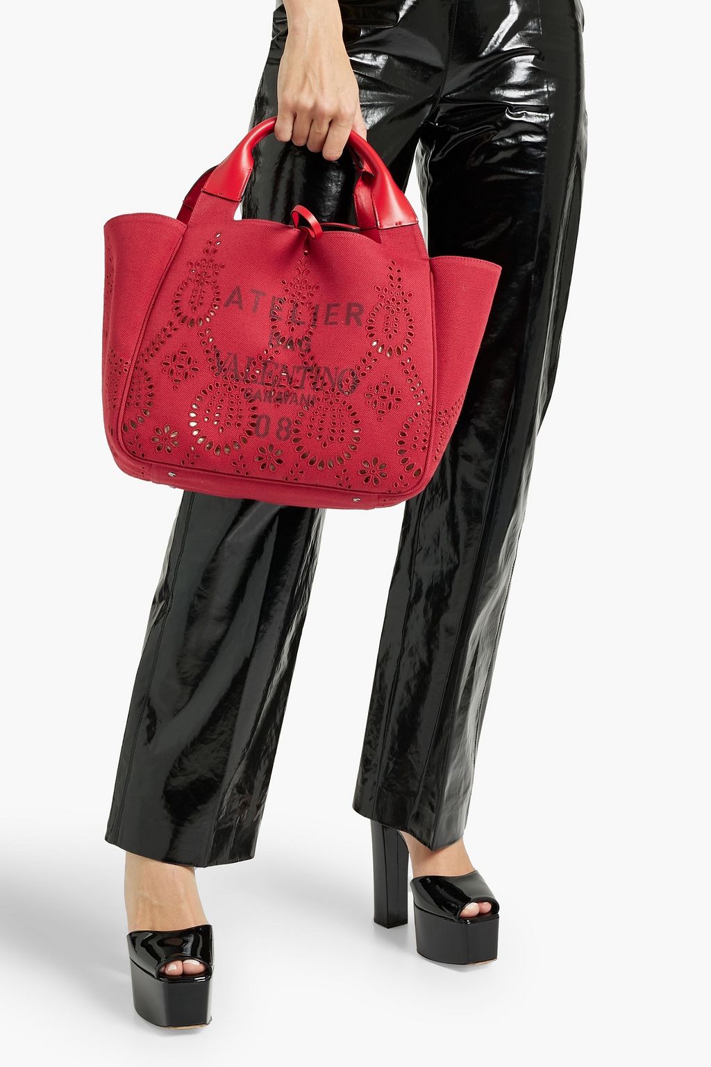 VALENTINO GARAVANI Atelier 08 San Gallo Edition broderie anglaise canvas tote