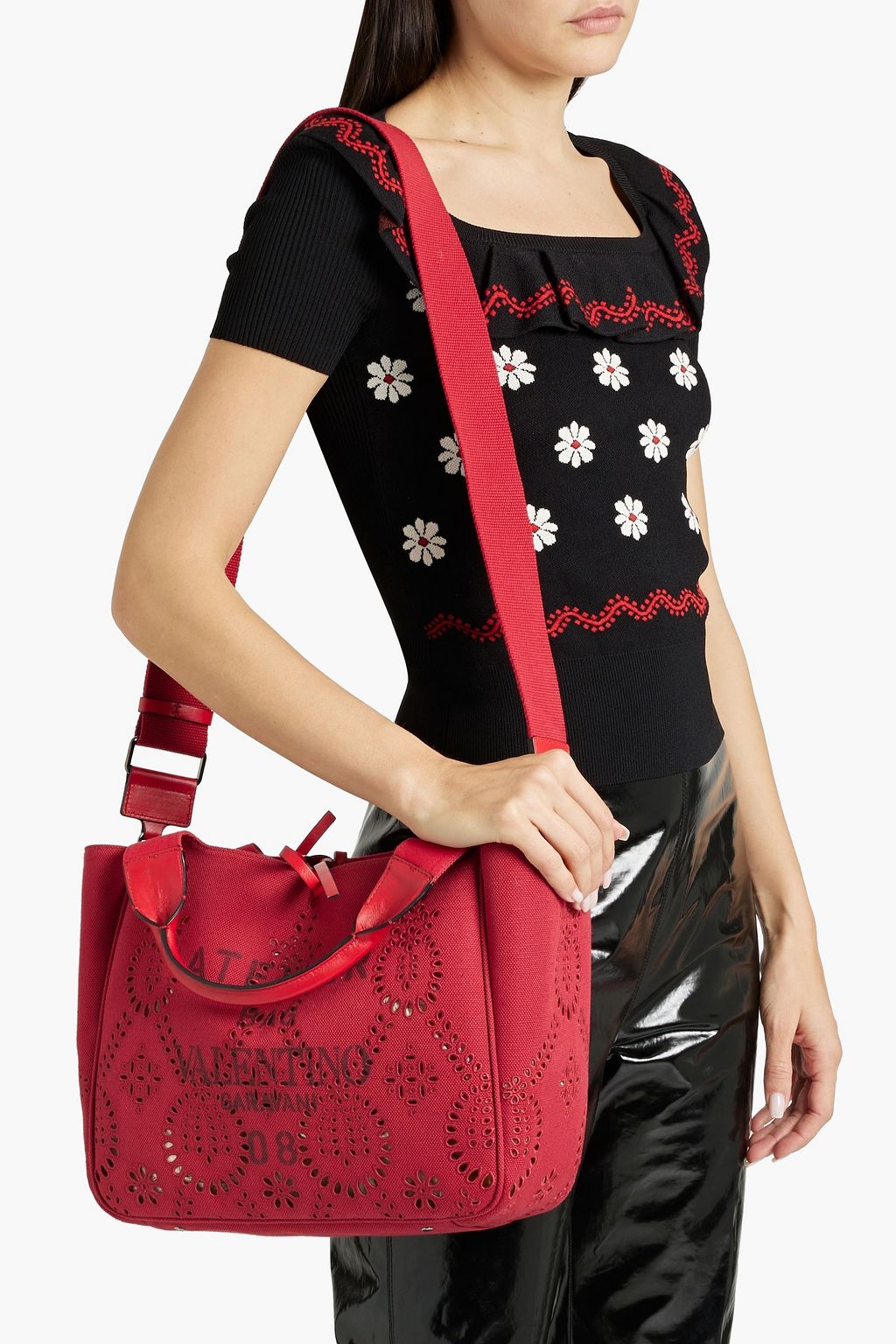 VALENTINO GARAVANI Atelier 08 San Gallo Edition broderie anglaise canvas tote