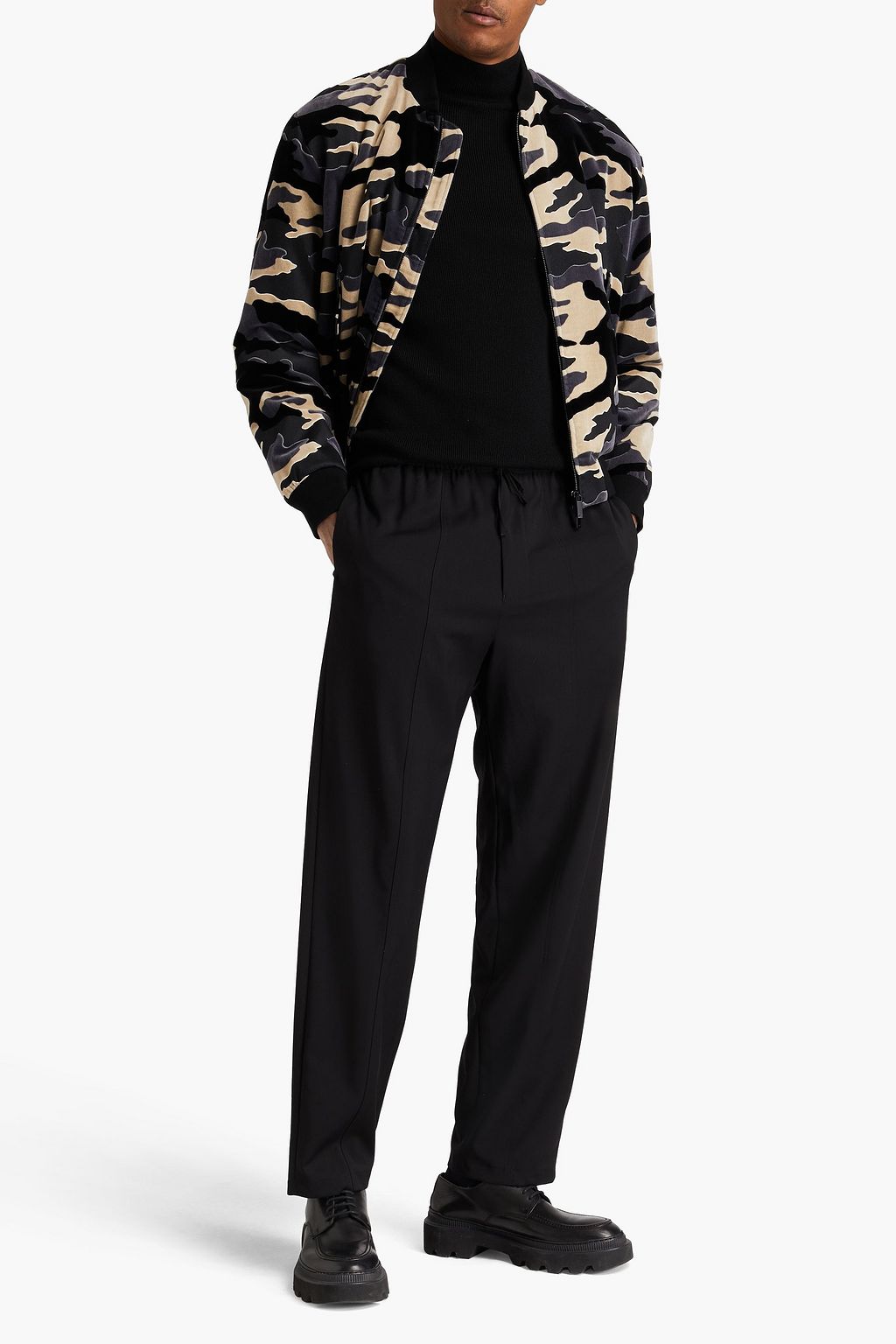 EMPORIO ARMANI Wool-crepe pants
