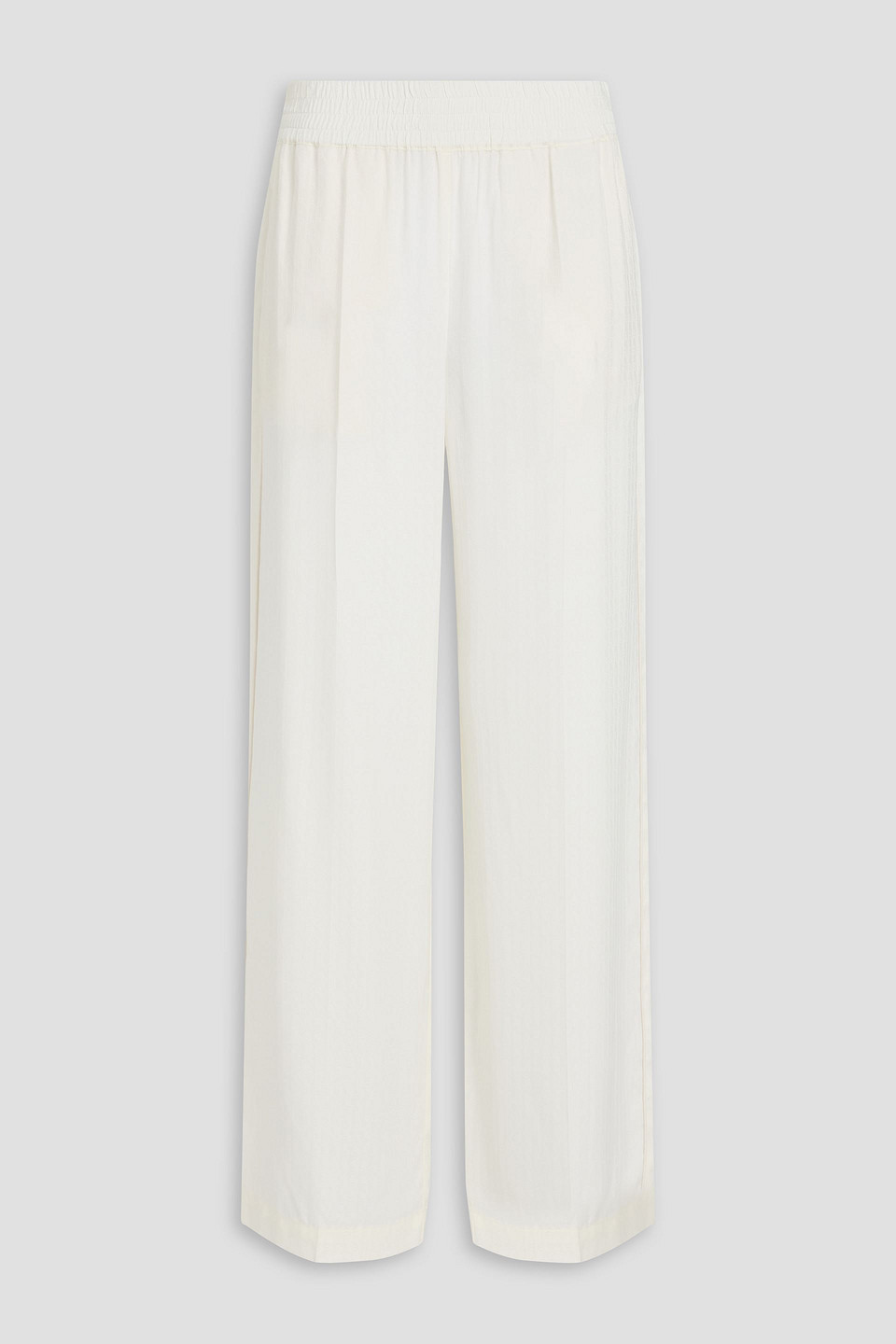 Victoria Beckham Satin-jacquard Straight-leg Pants In White