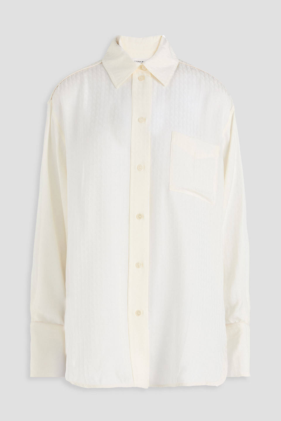 Victoria Beckham Satin-jacquard Shirt In Neutral