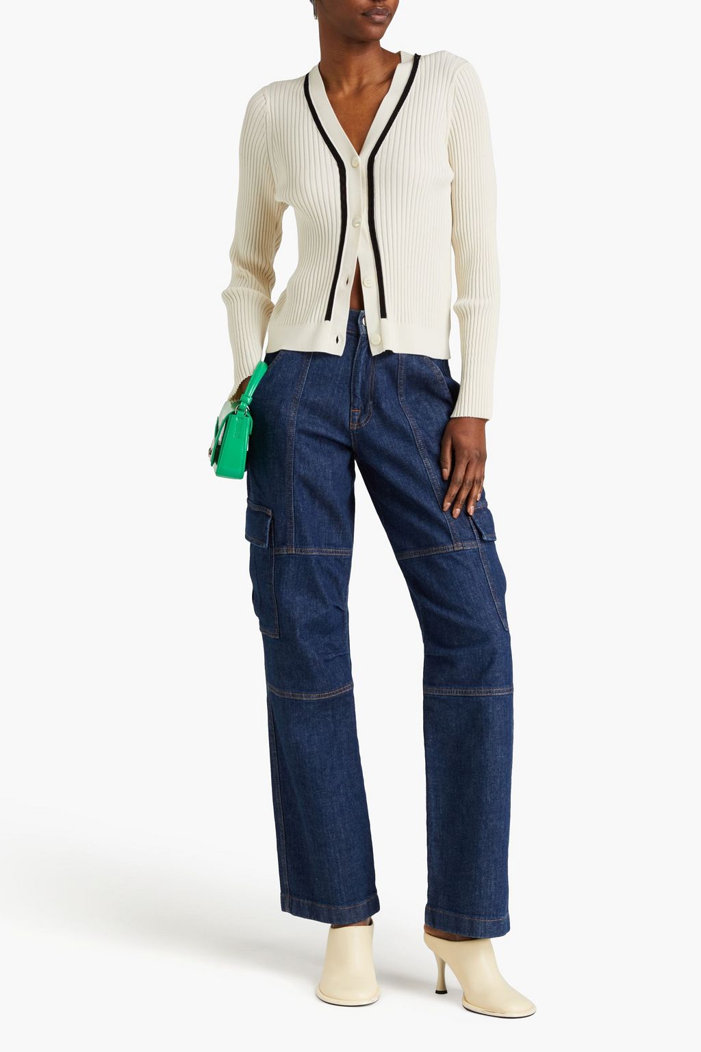 3.1 PHILLIP LIM كارديغان مصنوع من نسيج بحبكة مضلّعة