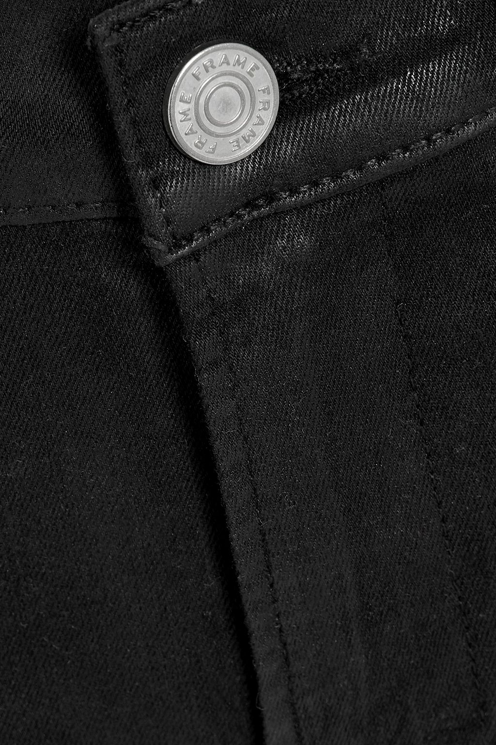 FRAME Le High Straight coated high-rise straight-leg jeans