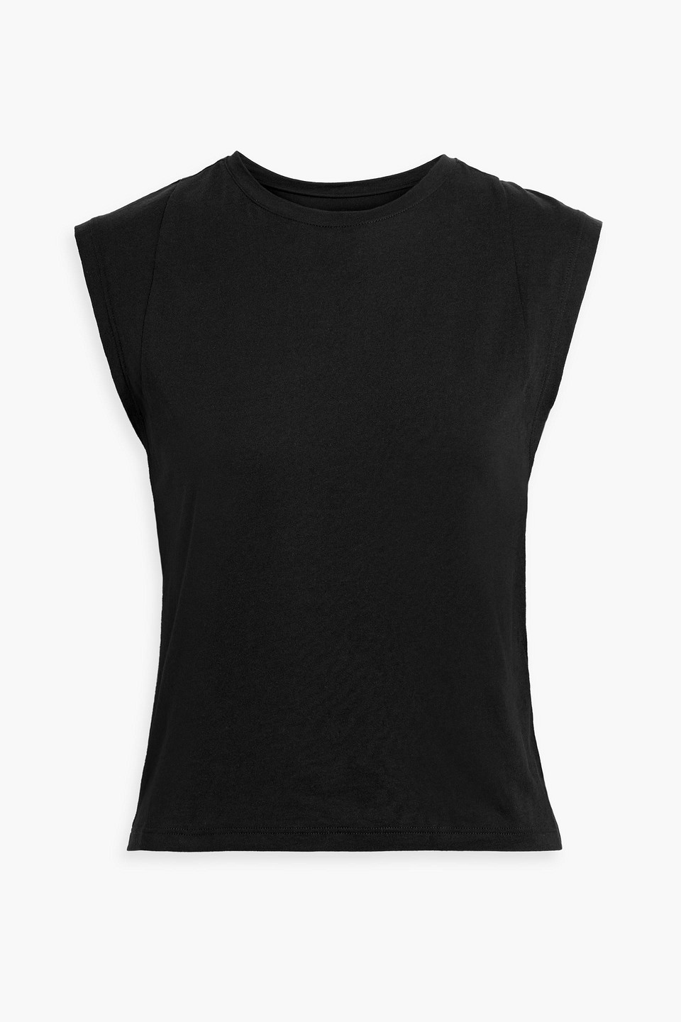 Shop Frame Le High Rise Cotton-jersey Tank In Black