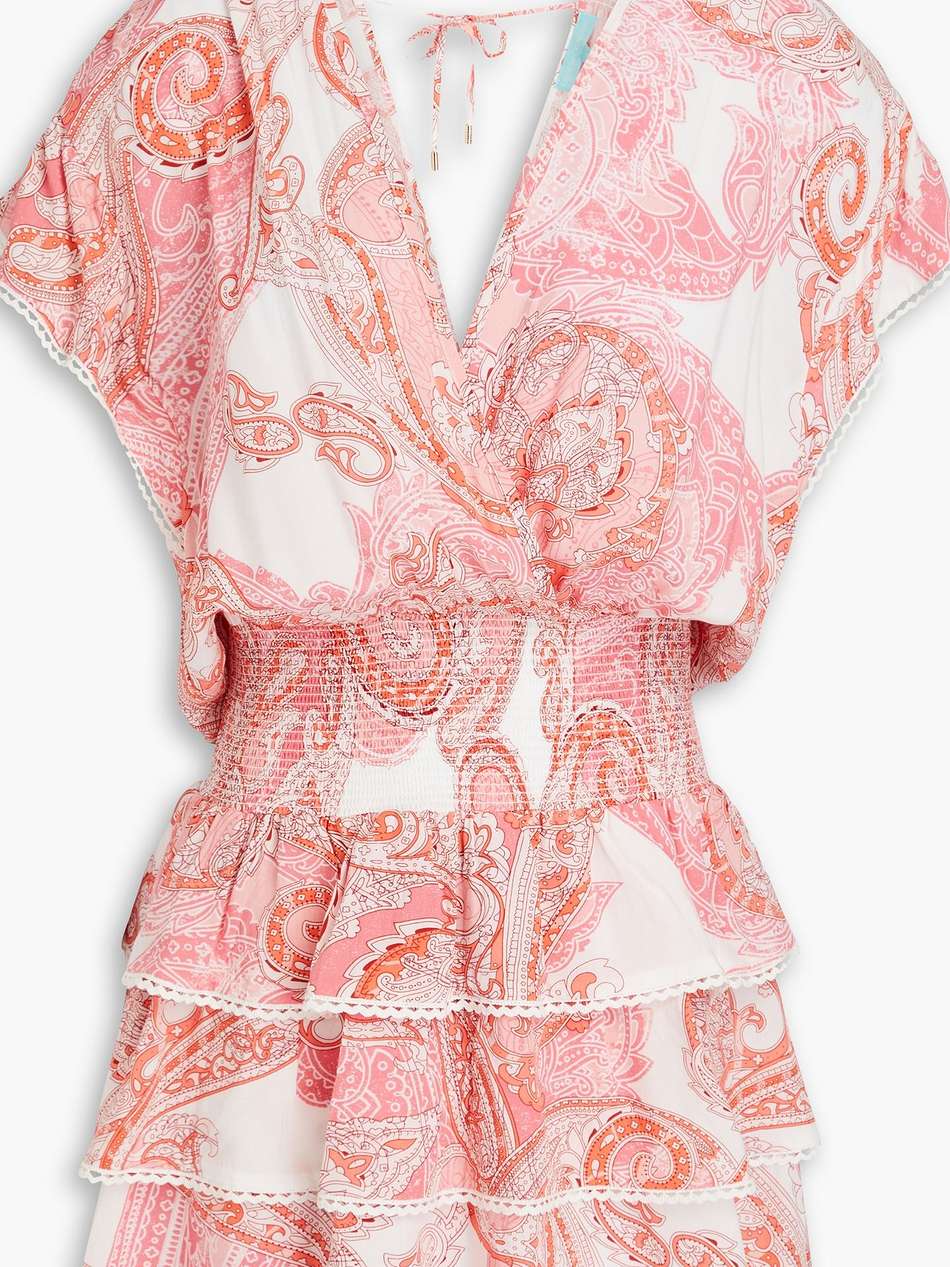 jess ruffled paisley-print voile mini dress