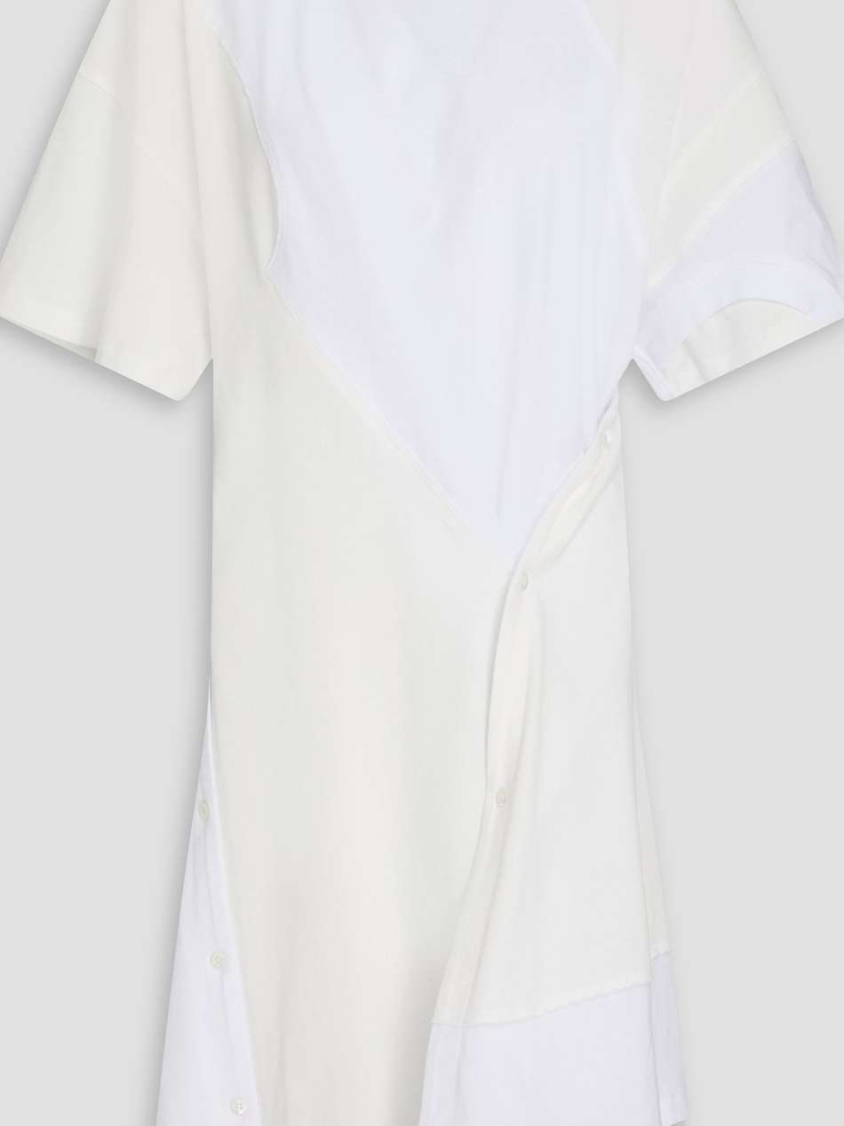 asymmetric button-detailed cotton-jersey dress