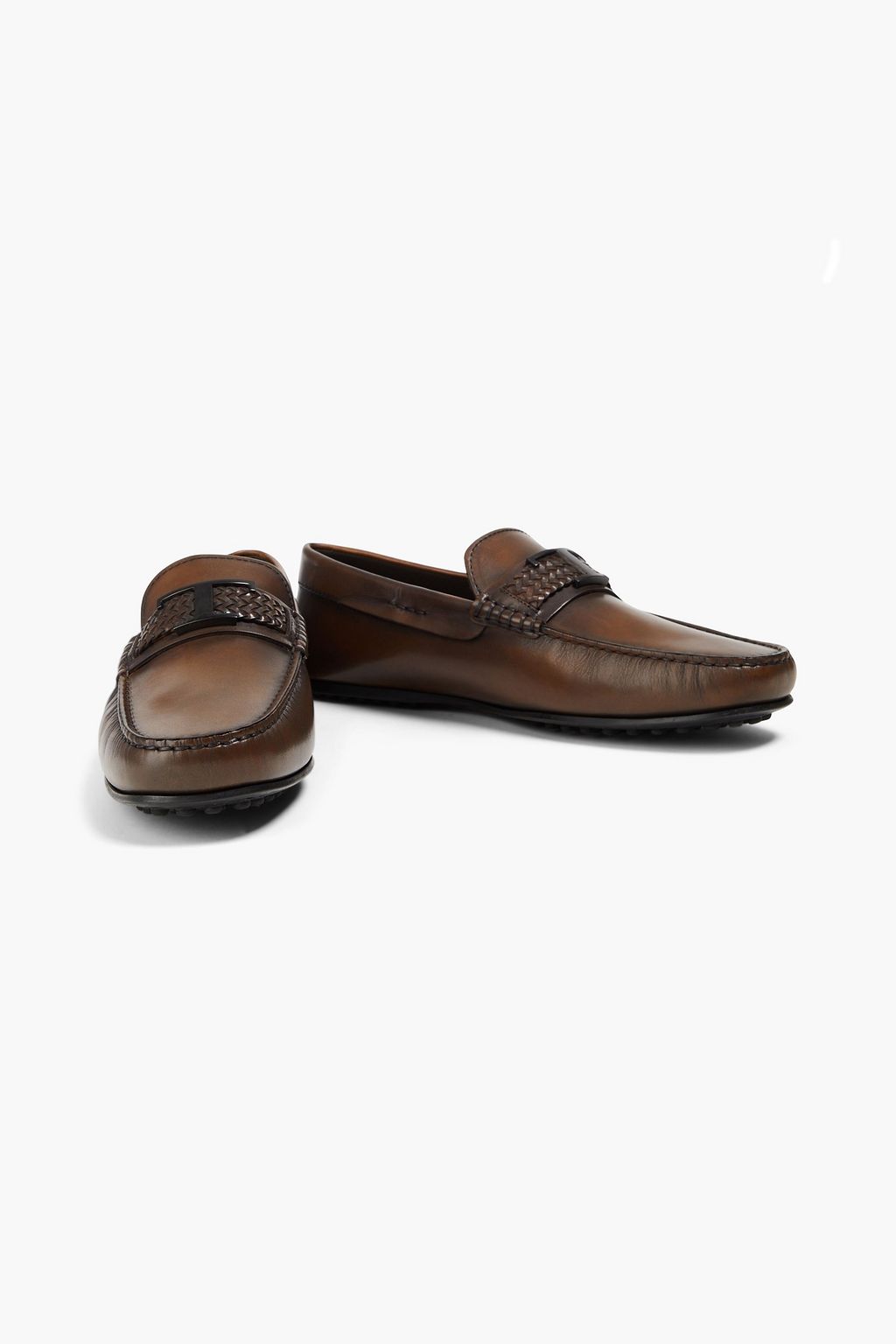 TOD'S حذاء قيادة مصنوع من الجلد بتصميم مزركش