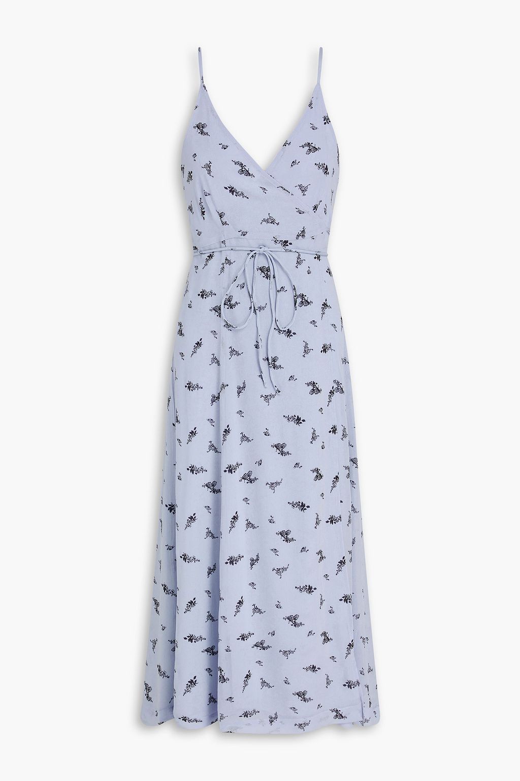 Floral print georgette midi dress light blue DE 34