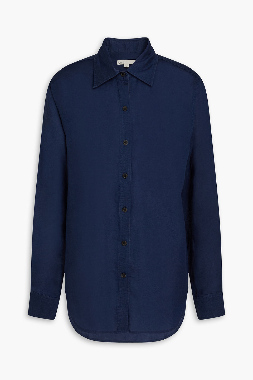 Onia Linen And Lyocell-blend Shirt In Navy