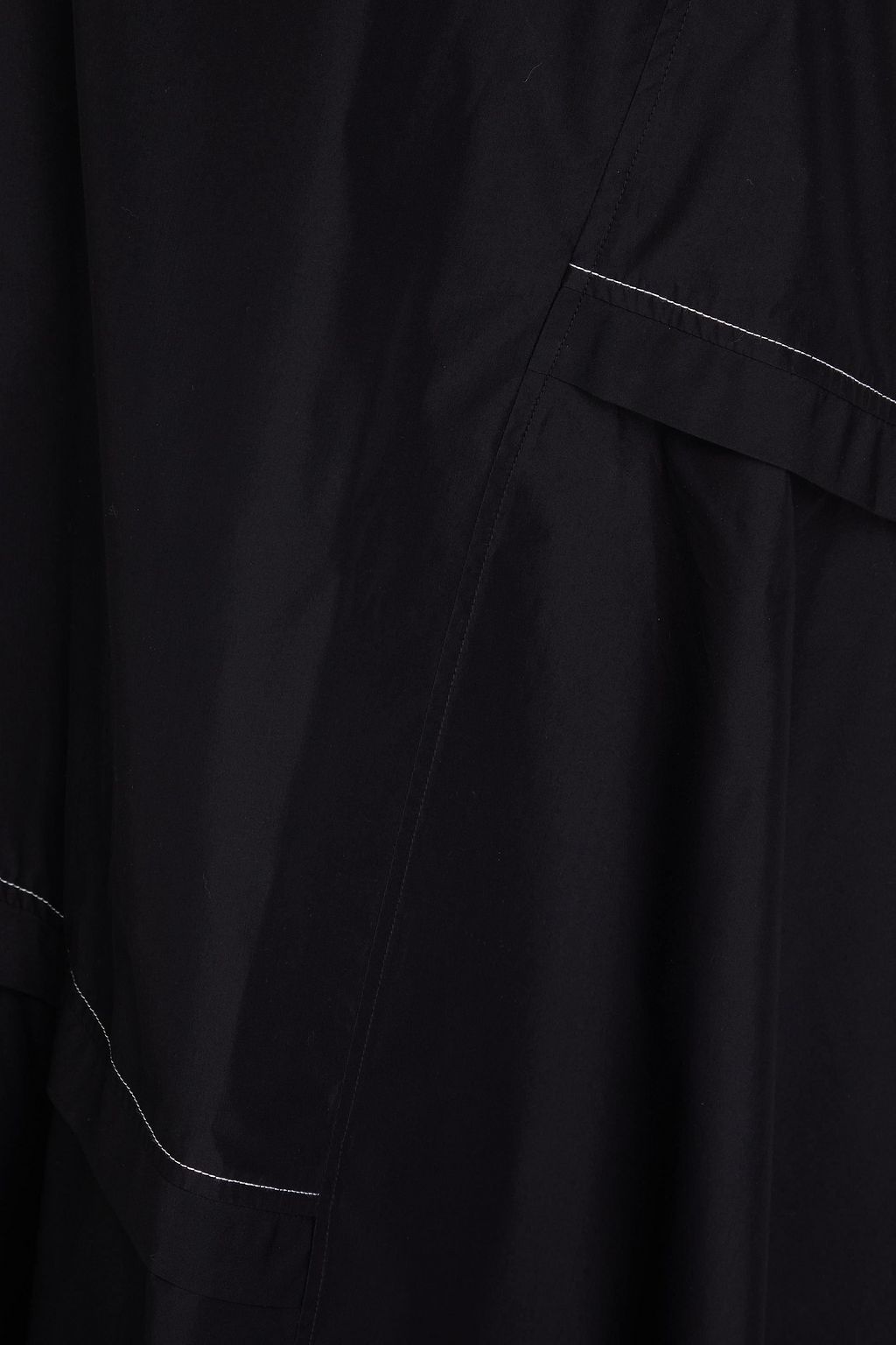 3.1 PHILLIP LIM فستان متوسط الطول من البوبلين المصنوع من مزيج من القطن بتصميم كتف واحد ومزين بكشاكش