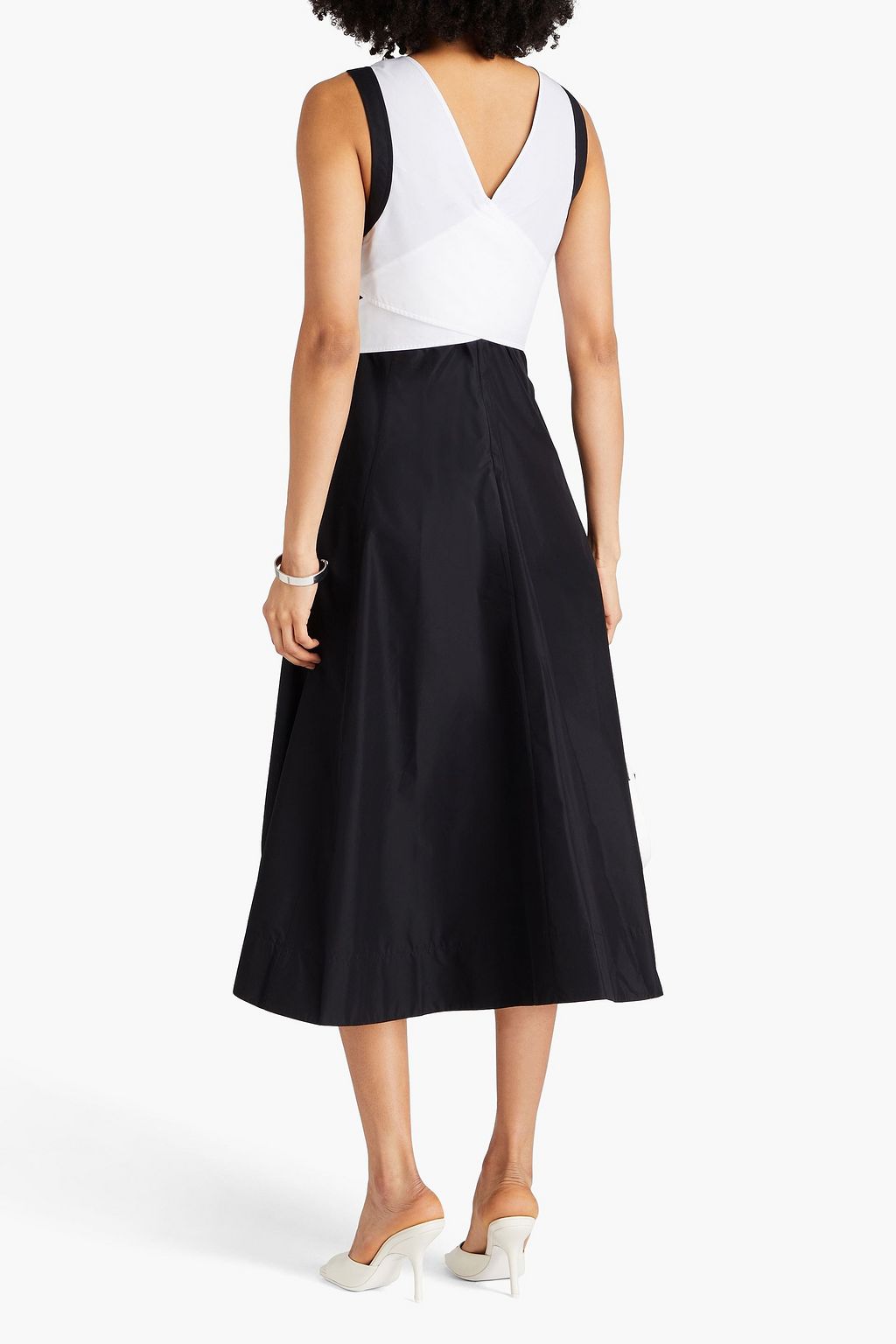 3.1 PHILLIP LIM コットン混ポプリン ラップ風ミディワンピース