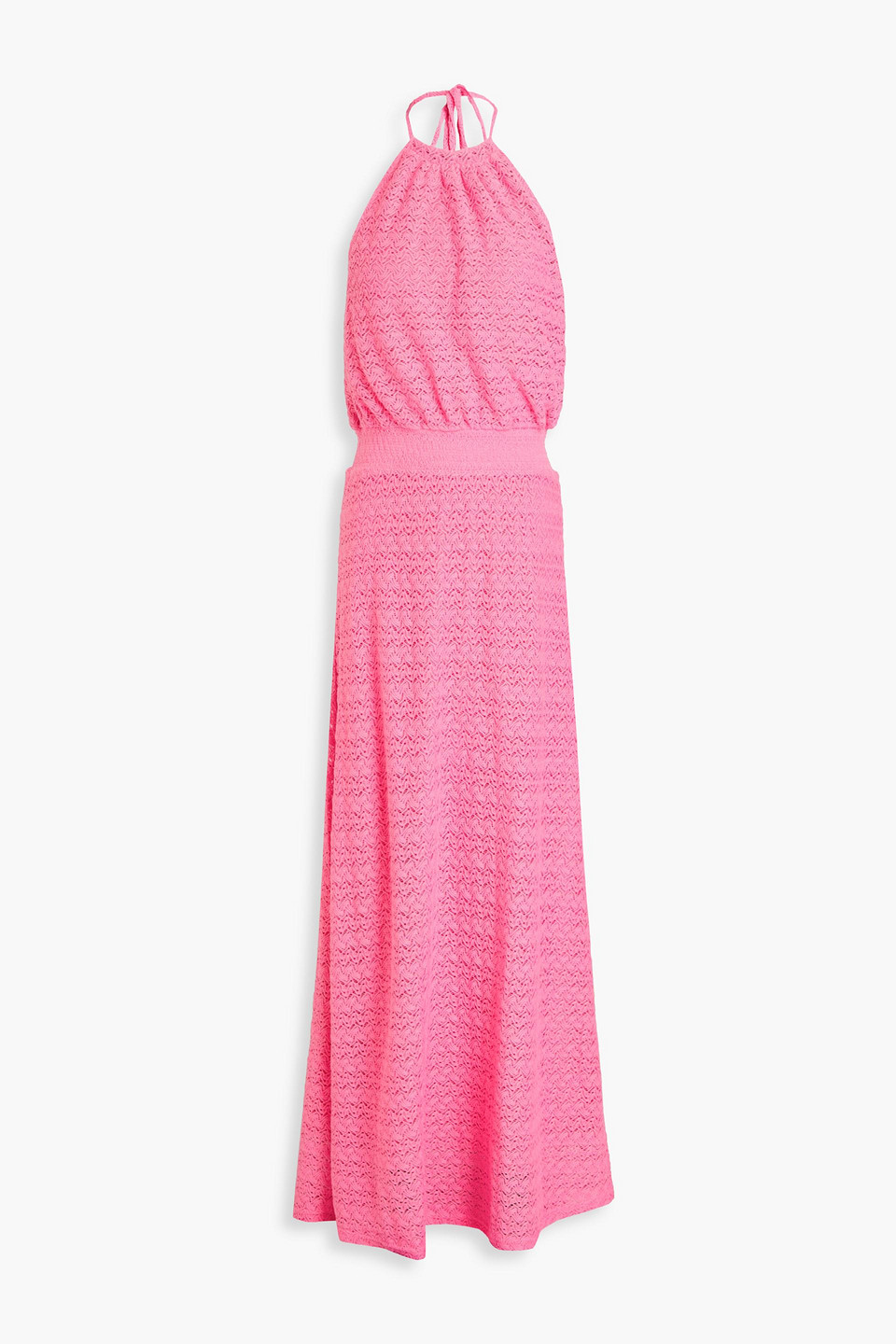 Melissa Odabash Maeva Crochet Halterneck Maxi Dress In Bubblegum