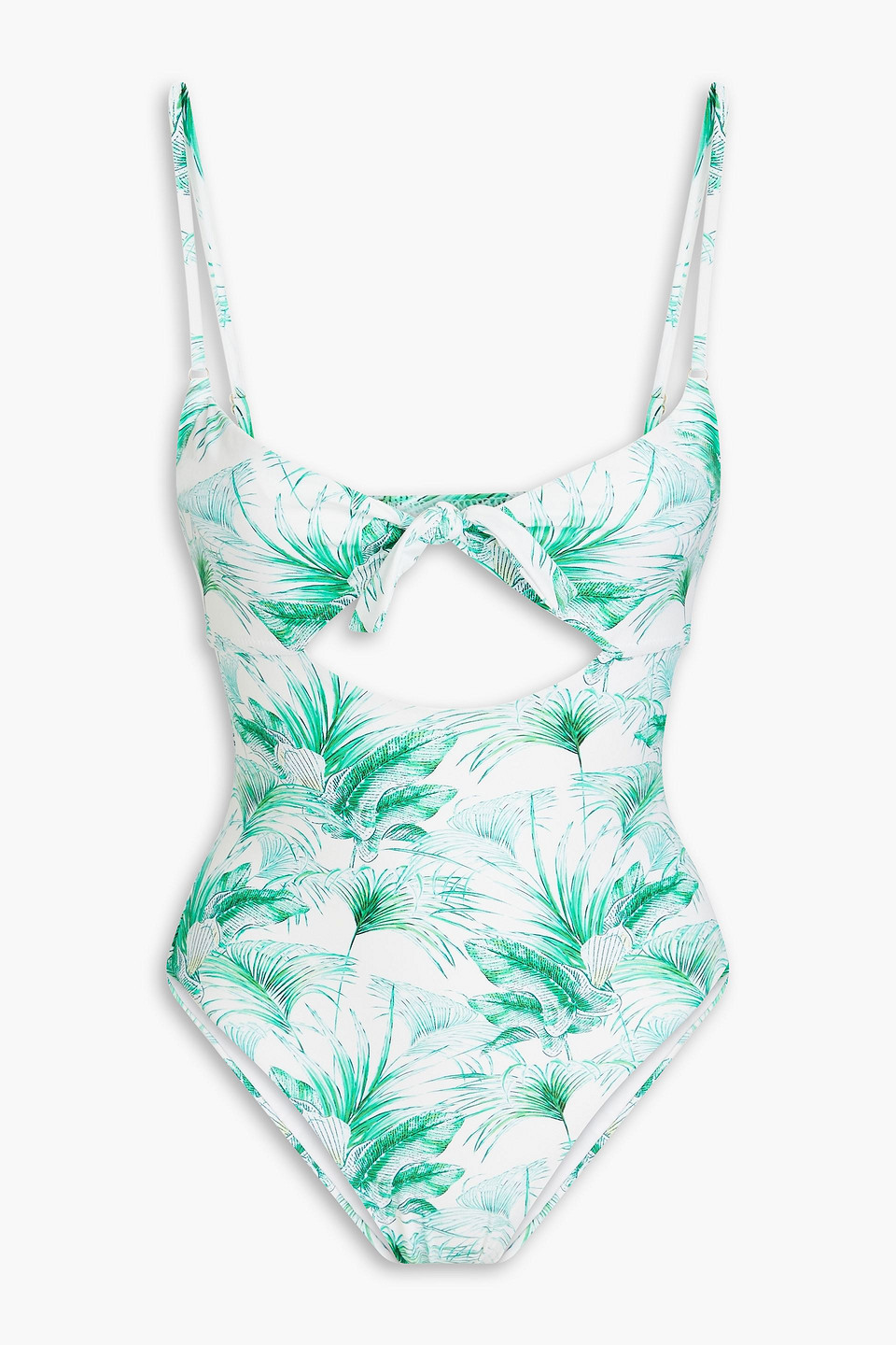 Melissa Odabash Amalfi Cutout Printed Swimsuit In Green