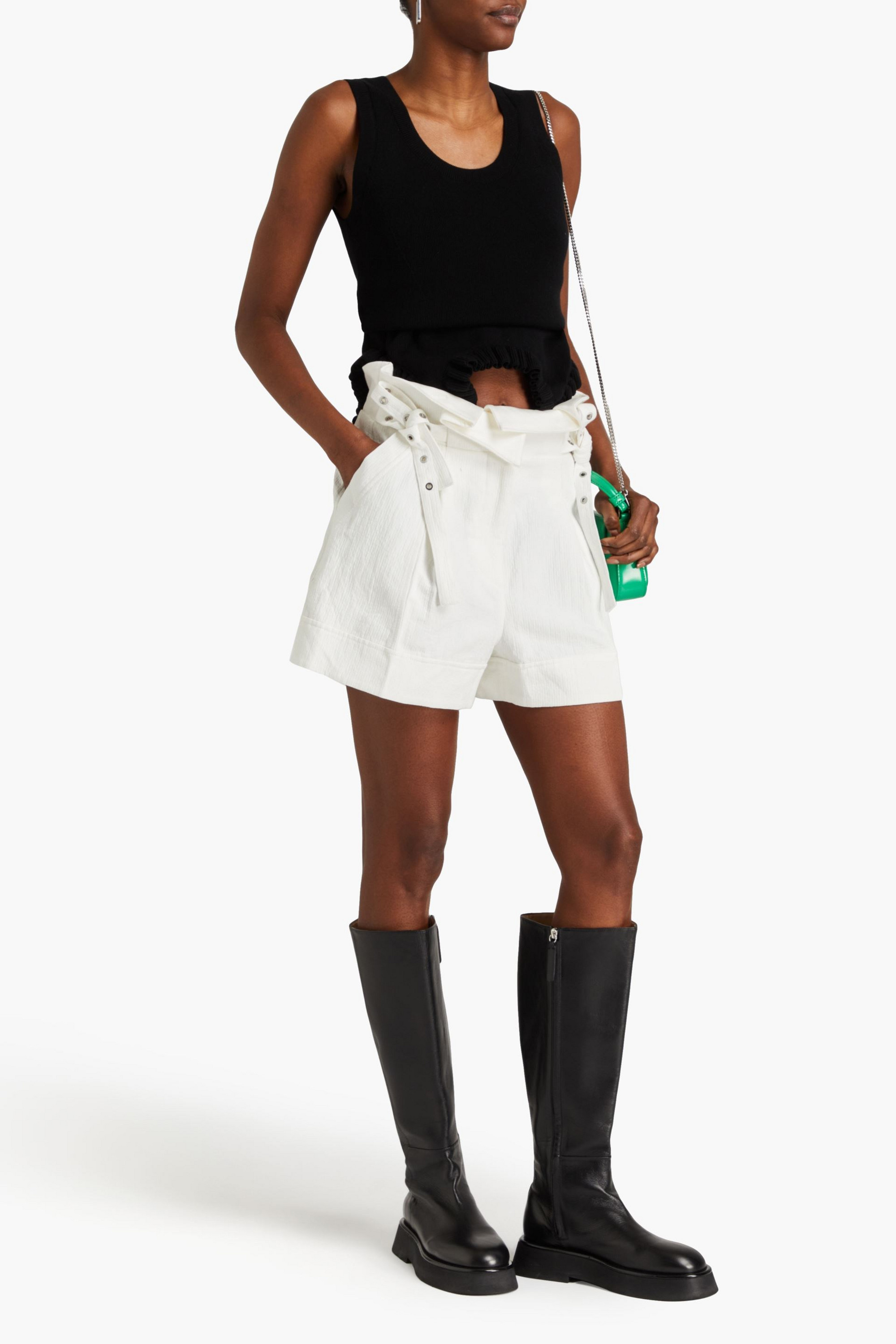 3.1 Phillip Lim Hammered cotton and linen-blend shorts