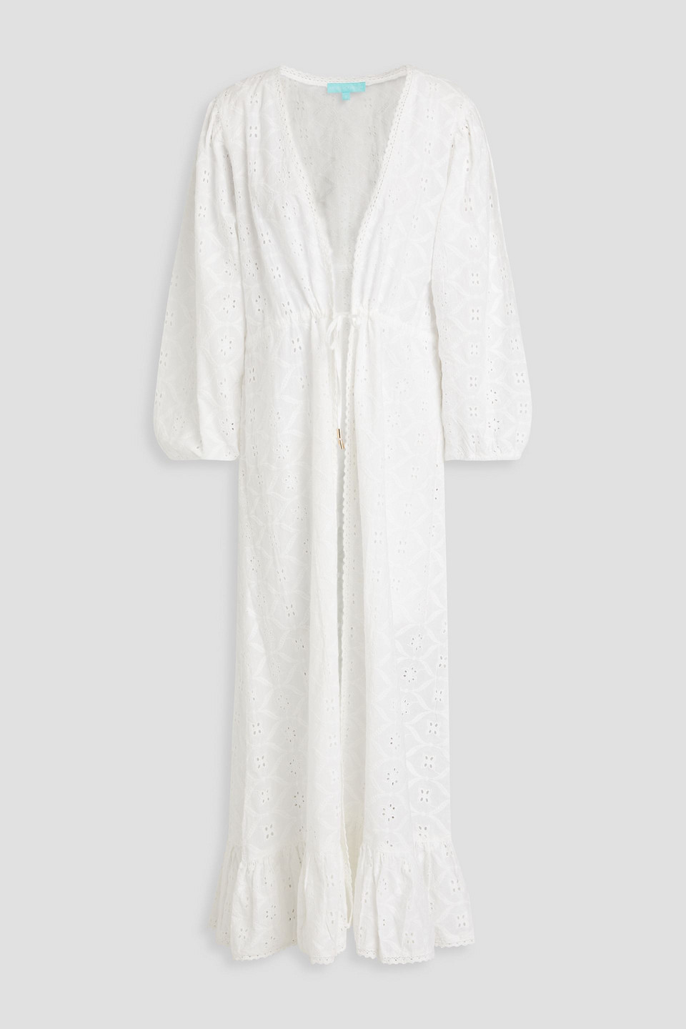 Melissa Odabash - Avery broderie anglaise cotton kaftan - White - XS