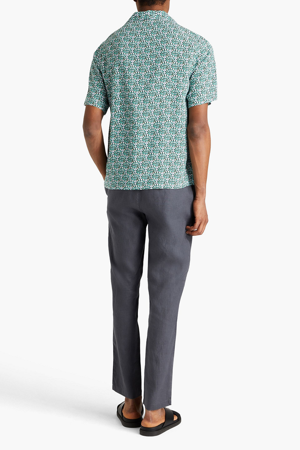 Shop Onia Printed Woven Shirt In Dark Green