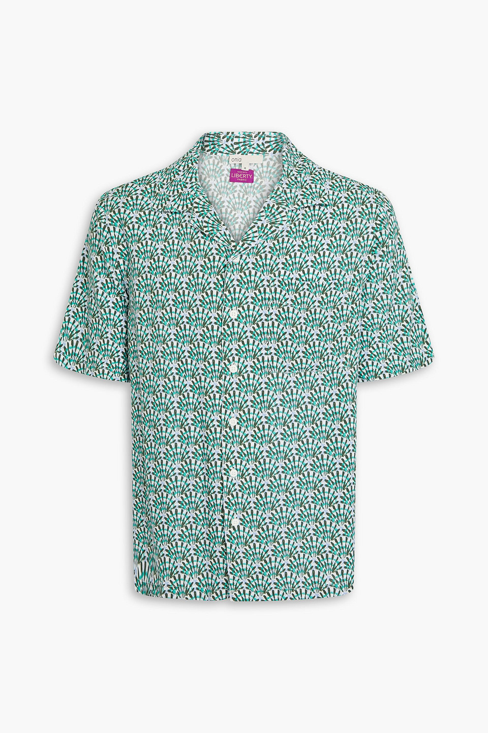 Shop Onia Printed Woven Shirt In Dark Green