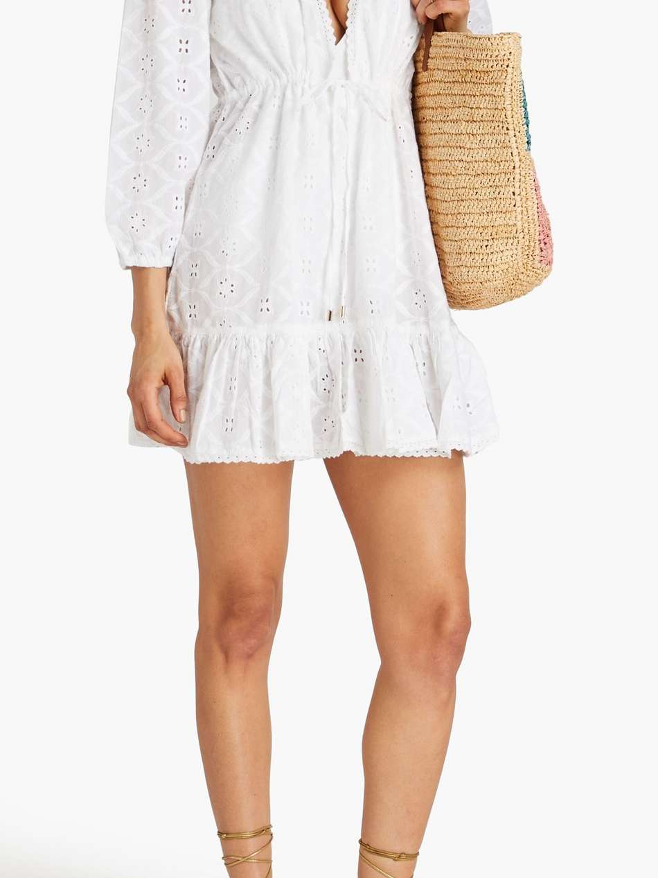 evelyn broderie anglaise cotton mini dress