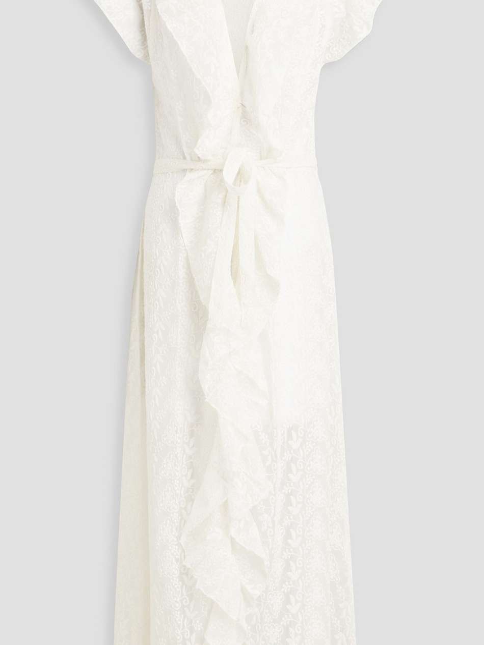 brianna ruffled embroidered georgette coverup