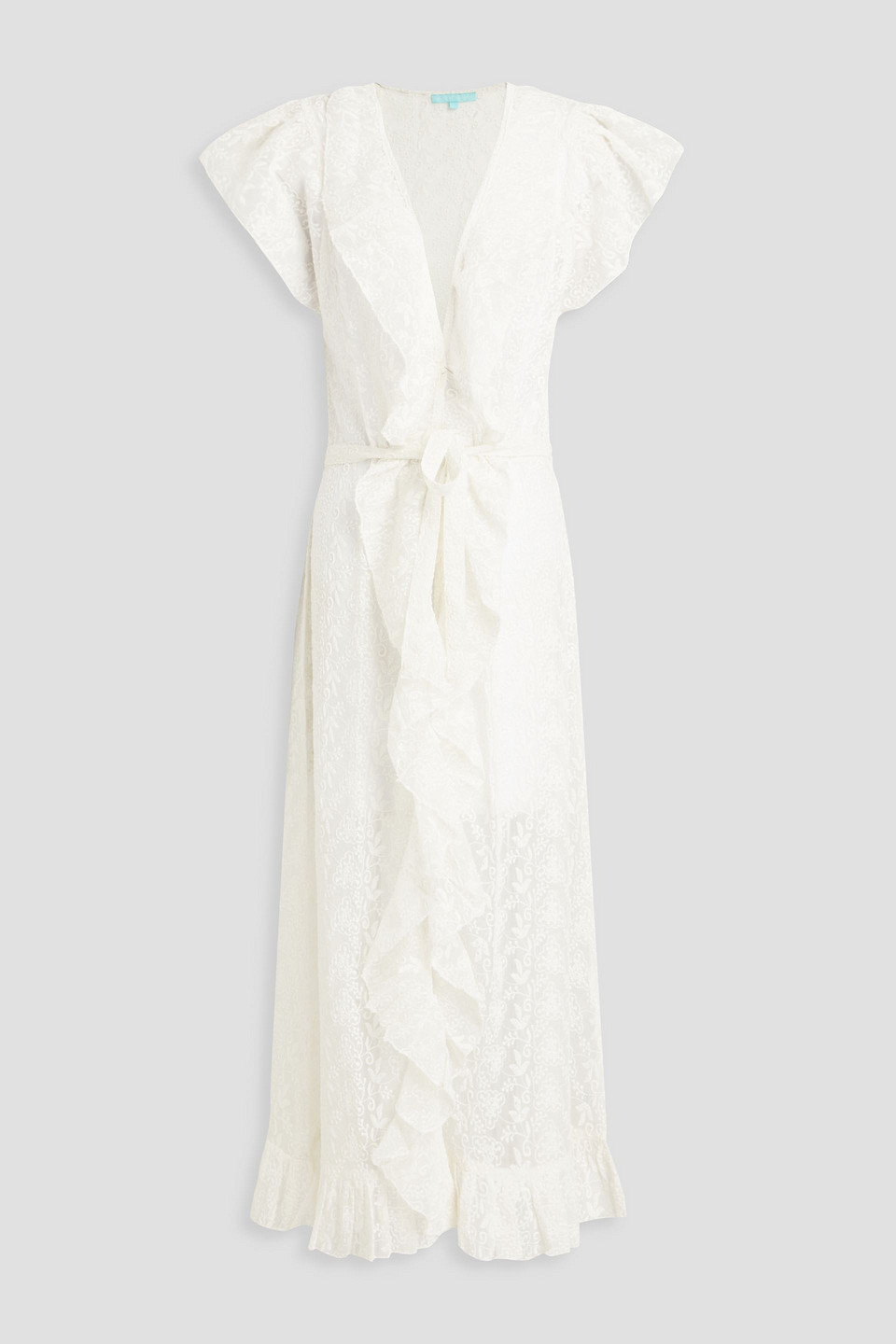 Melissa Odabash Brianna Ruffled Embroidered Georgette Coverup In White