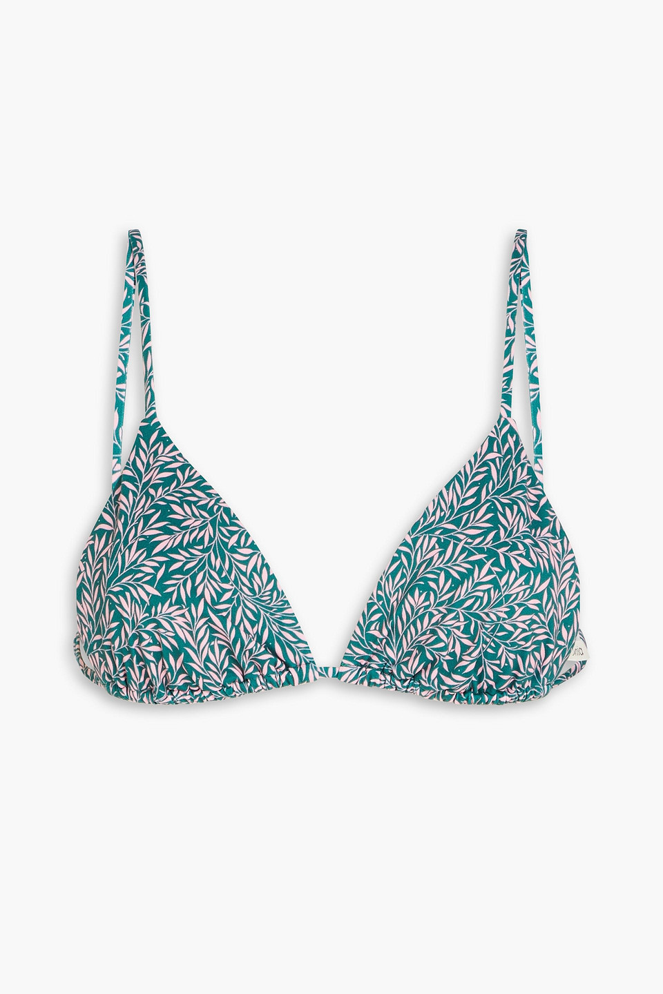 Shop Onia Alexa Liberty-print Triangle Bikini Top In Emerald