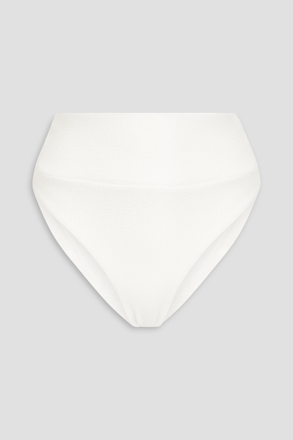 Melissa Odabash Hamptons Seersucker High-rise Bikini Briefs In White