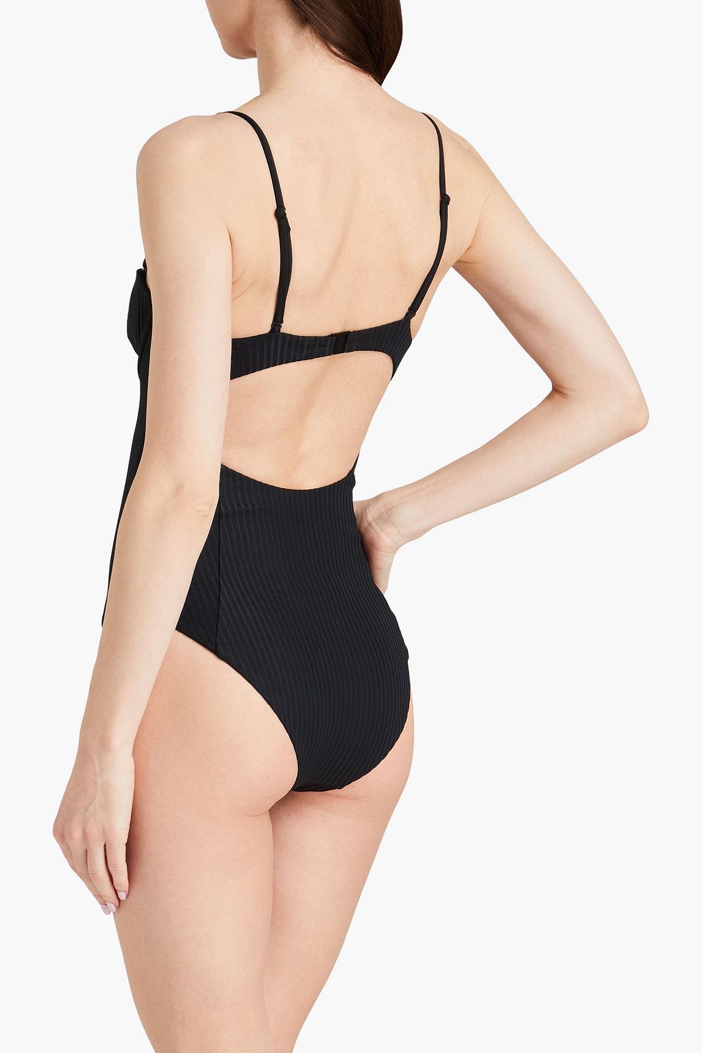 ONIA Belle cutout ribbed underwired swimsuit