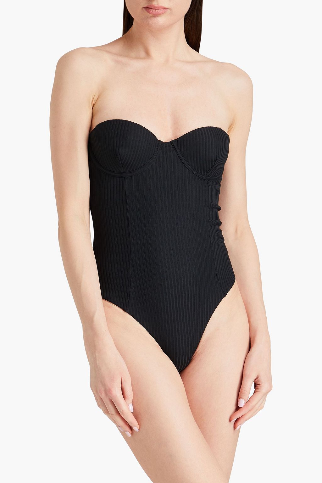 ONIA Belle cutout ribbed underwired swimsuit