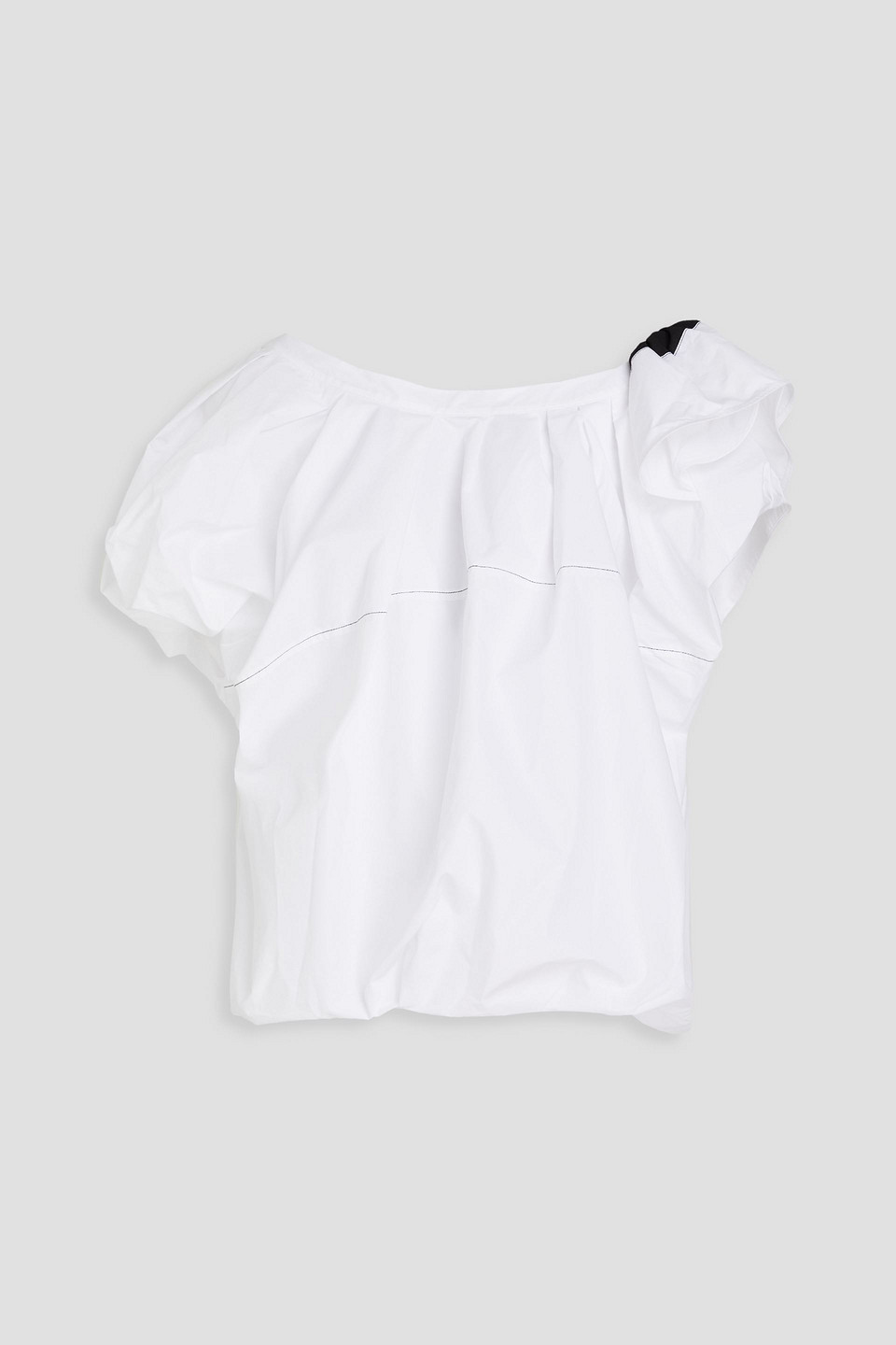 3.1 Phillip Lim One-shoulder Ruffled Cotton-blend Poplin Top In White