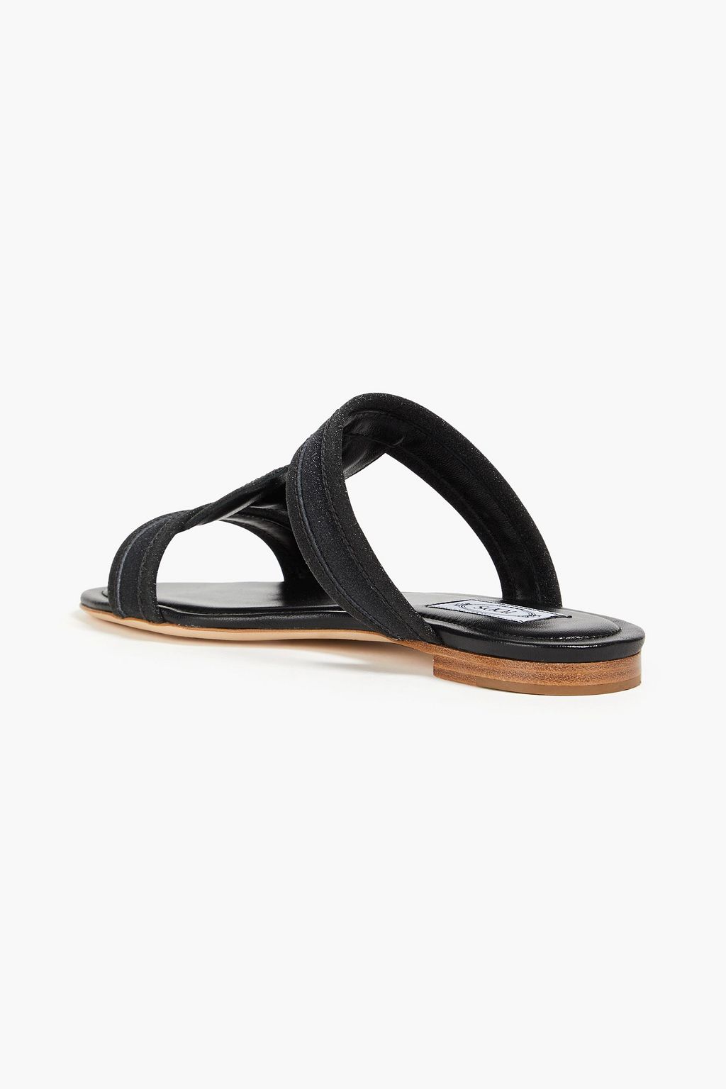 TOD'S صندل من الجلد مزيّن بالغليتر وبإبزيم بشكل حرف T مزدوج