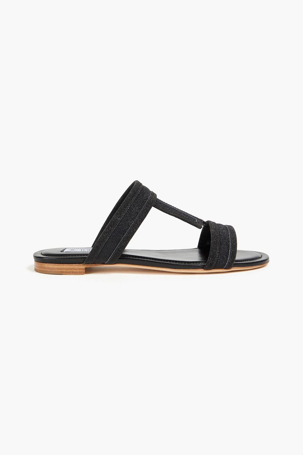 TOD S Double T glittered leather sandals THE OUTNET