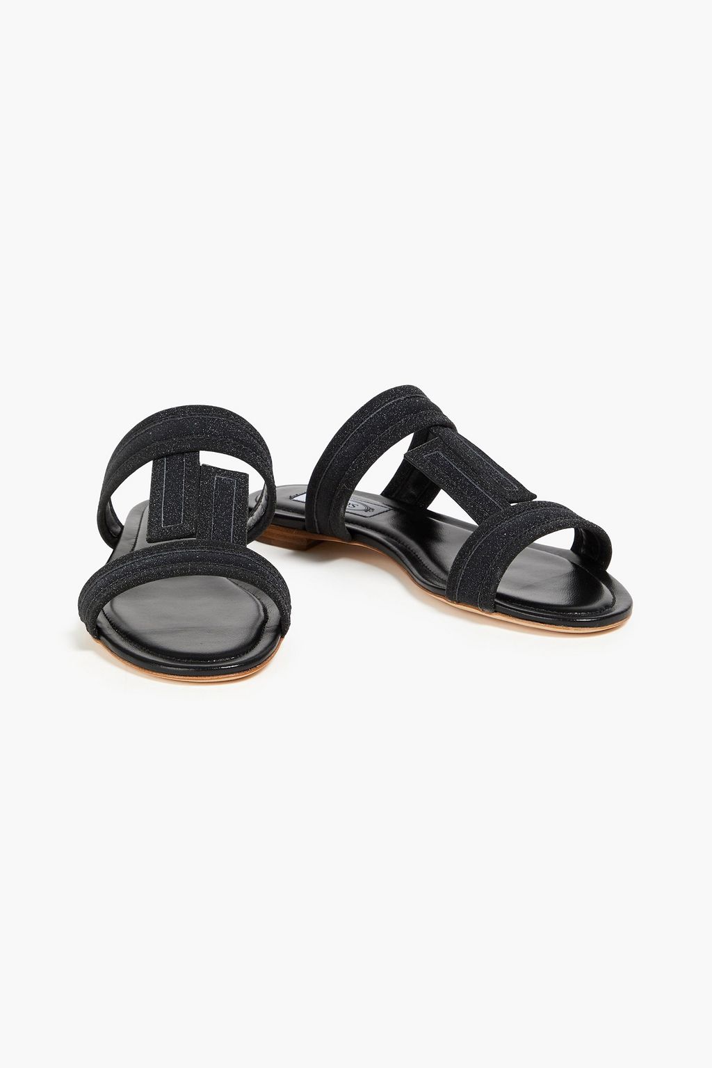 TOD'S صندل من الجلد مزيّن بالغليتر وبإبزيم بشكل حرف T مزدوج