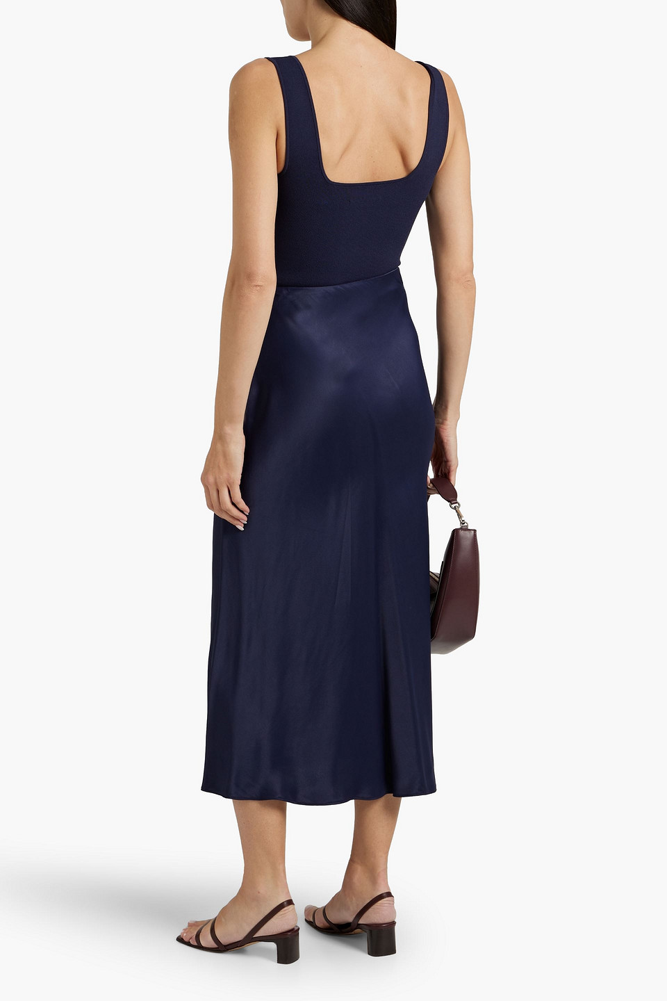 Vince Stretch-knit Tank In Navy