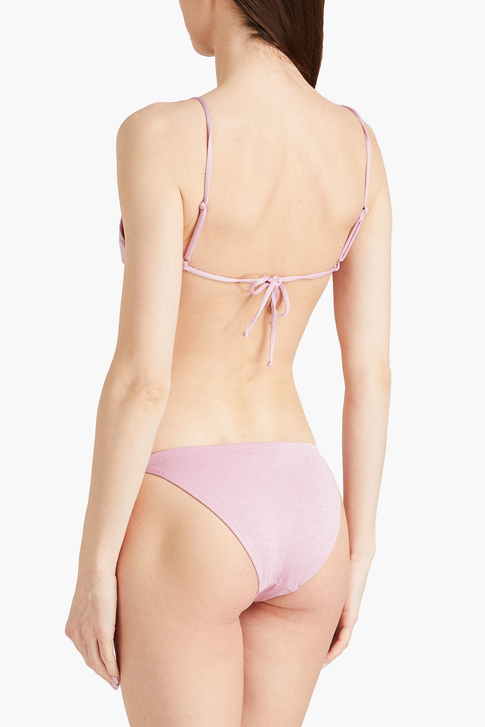 Onia Kate Textured Low-rise Bikini Briefs In Baby Pink
