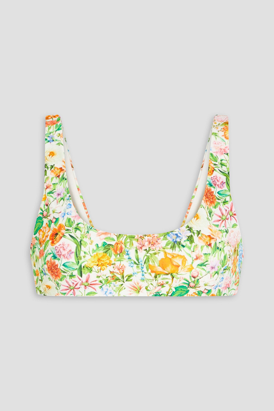 Onia Floral-print Bikini Top In Off-white