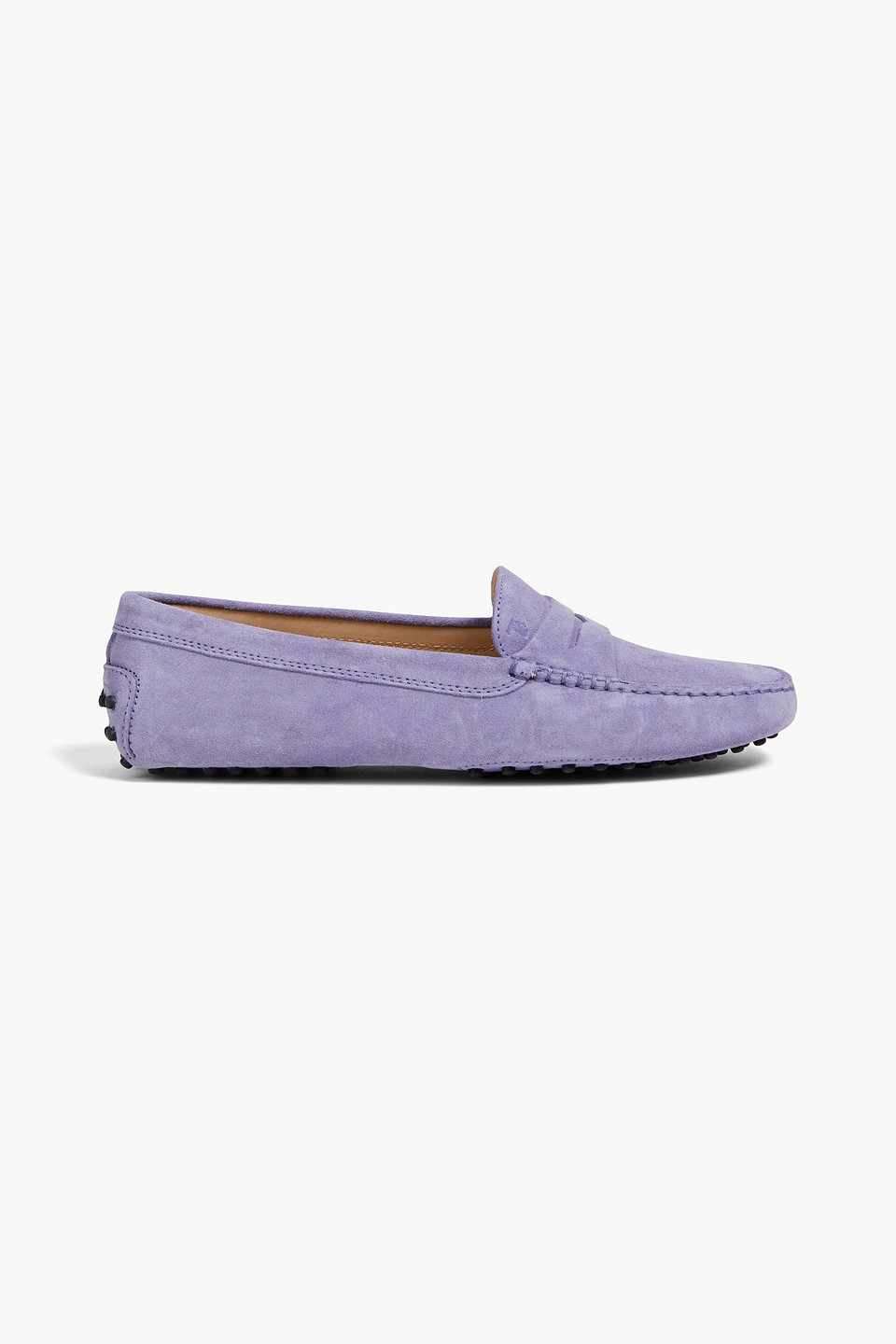 Tod's Gommino Suede Loafers In Lavender