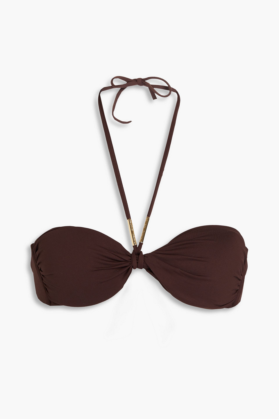 Melissa Odabash Canary Knotted Bandeau Bikini Top In Chocolate