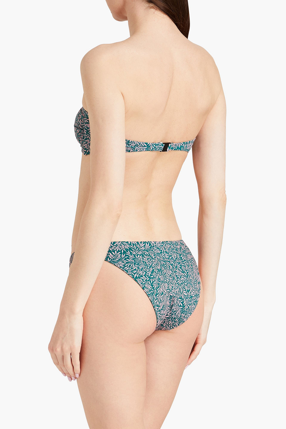 Onia Ashley Printed Bandeau Bikini Top In Emerald