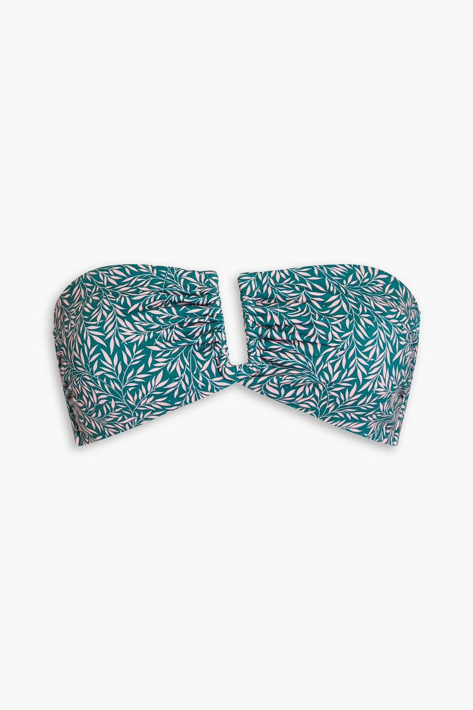 Onia Ashley Printed Bandeau Bikini Top In Emerald